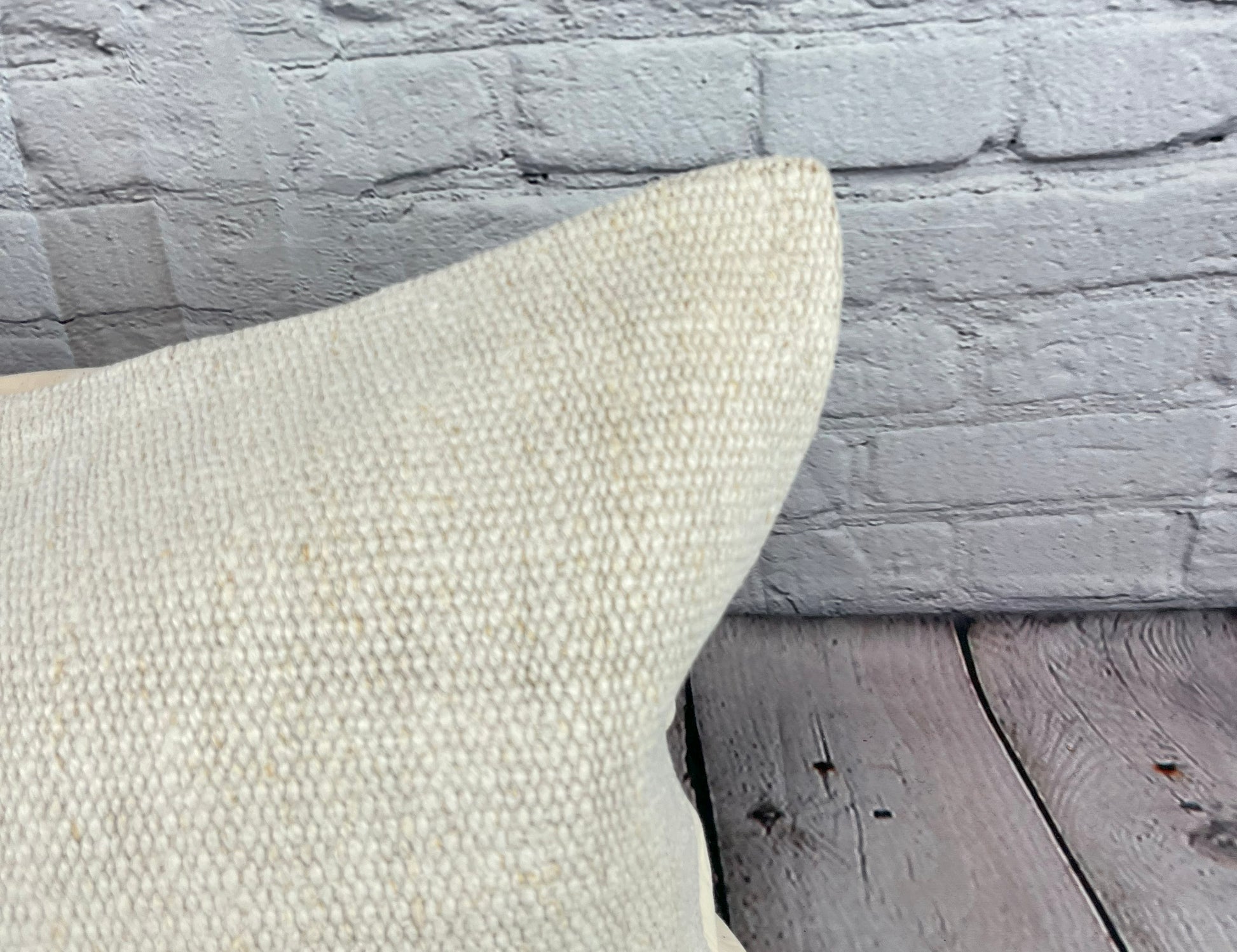16 x 24 Hemp Pillow Turkish Cushion Natural White Pillow Cushion Cover #6182