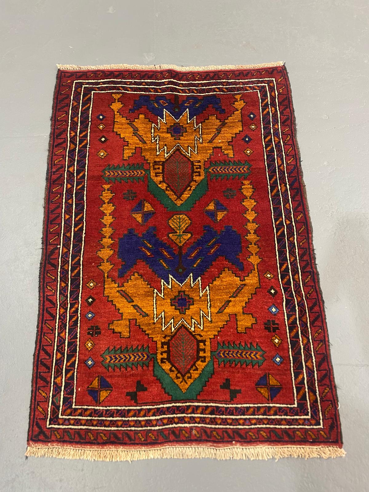 Oriental Handmade Vintage Rug  2'11" x 4'4" #21453