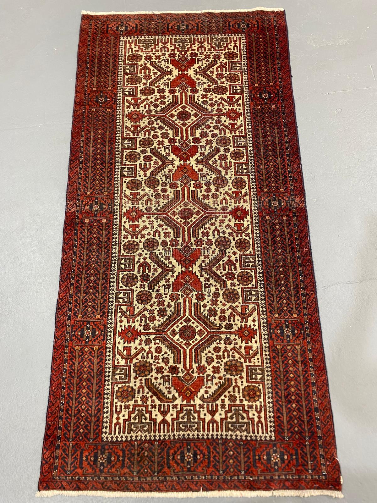 Oriental Handmade Vintage Rug 3'1" x 6'5" #21451