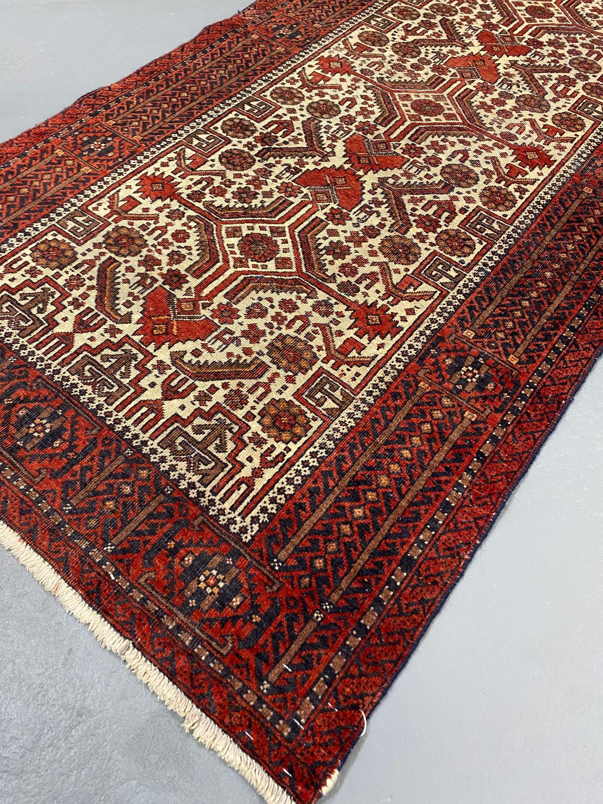 Oriental Handmade Vintage Rug 3'1" x 6'5" #21451