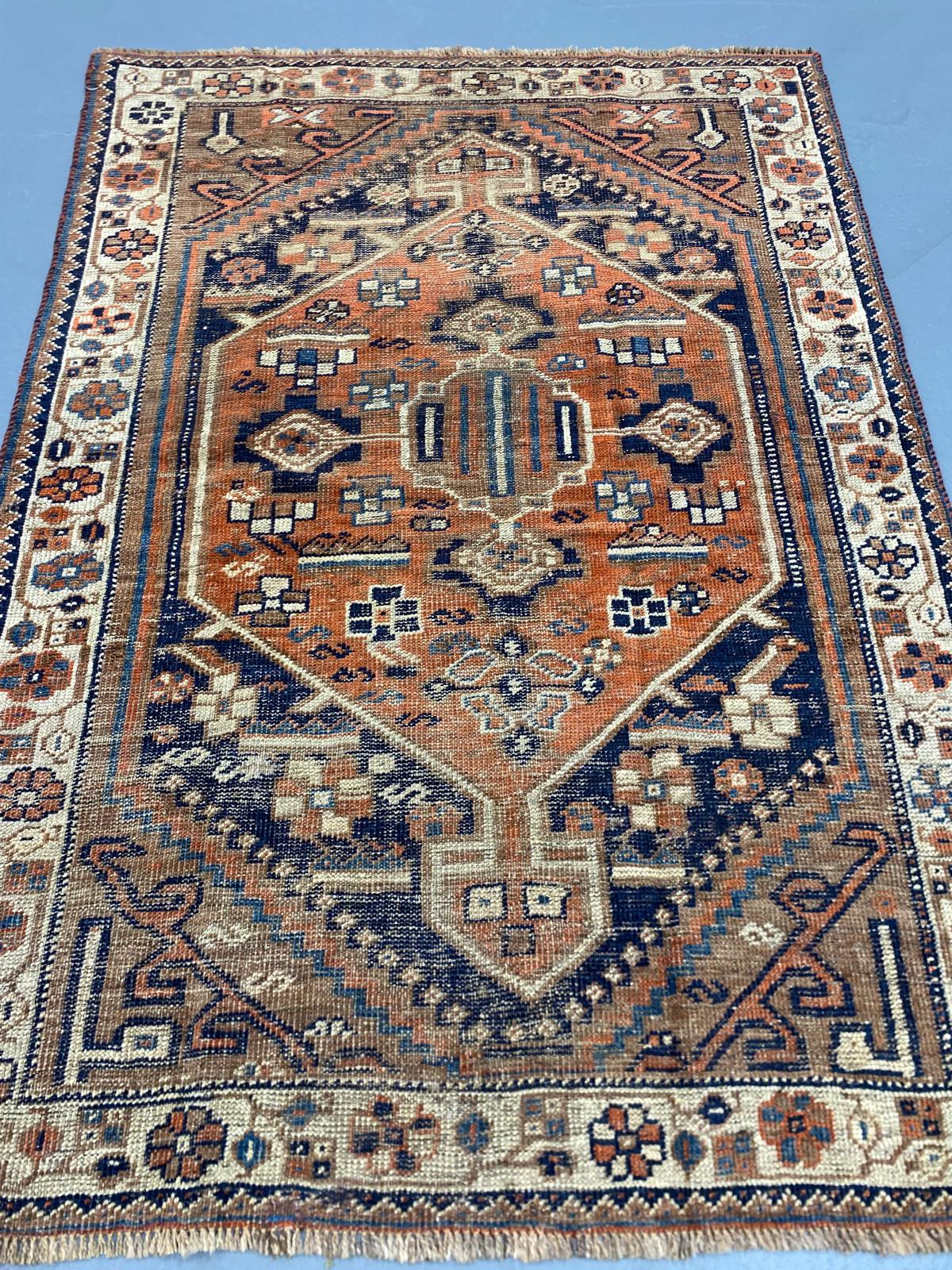 Oriental Handmade Vintage Rug 4' x 5'8" #21437