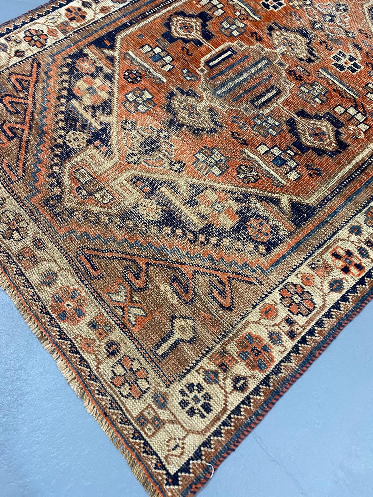 Oriental Handmade Vintage Rug 4' x 5'8" #21437