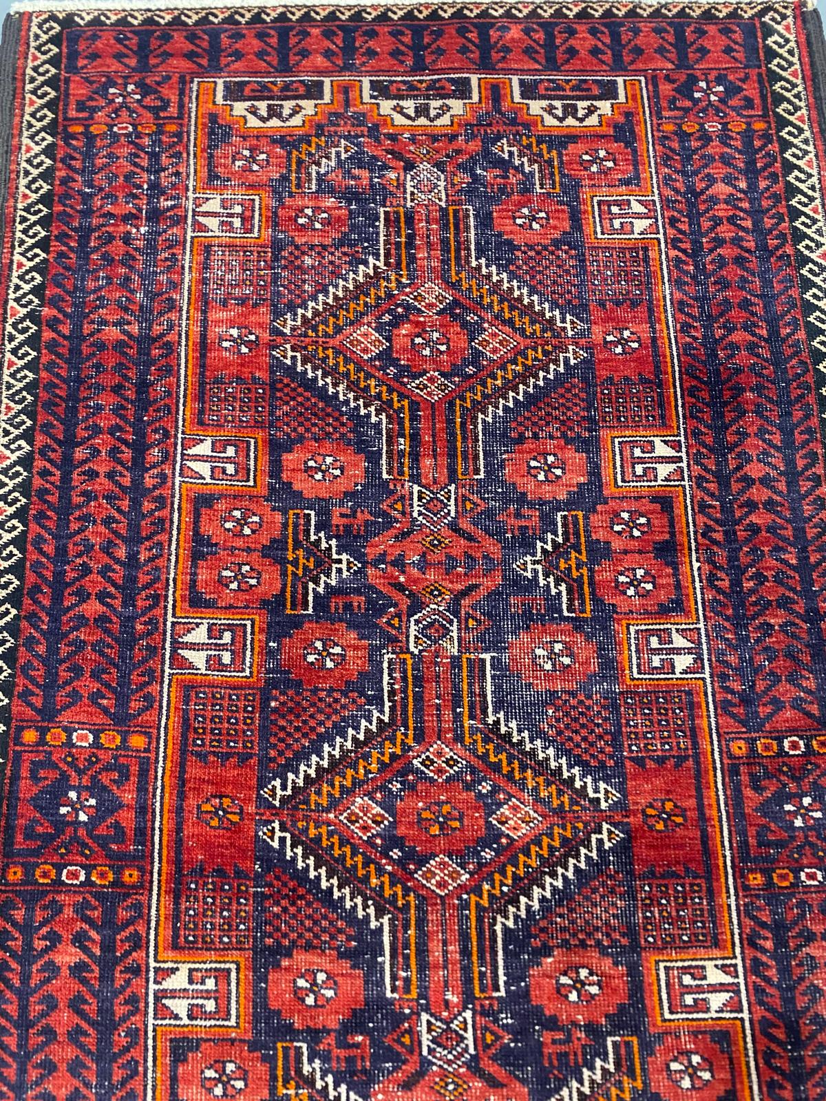 Oriental Handmade Vintage Rug 3'3" x 6'2" #21435