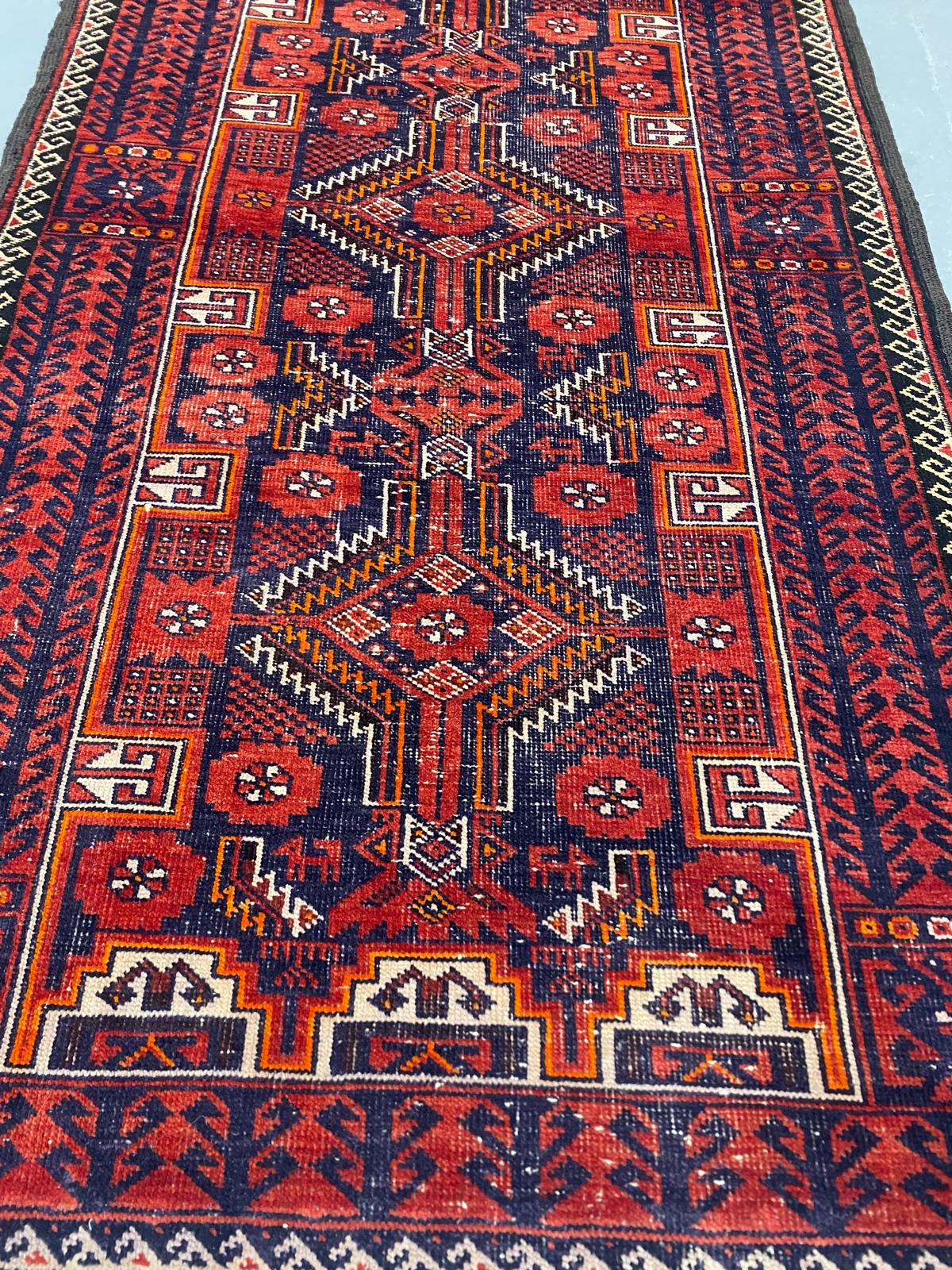 Oriental Handmade Vintage Rug 3'3" x 6'2" #21435