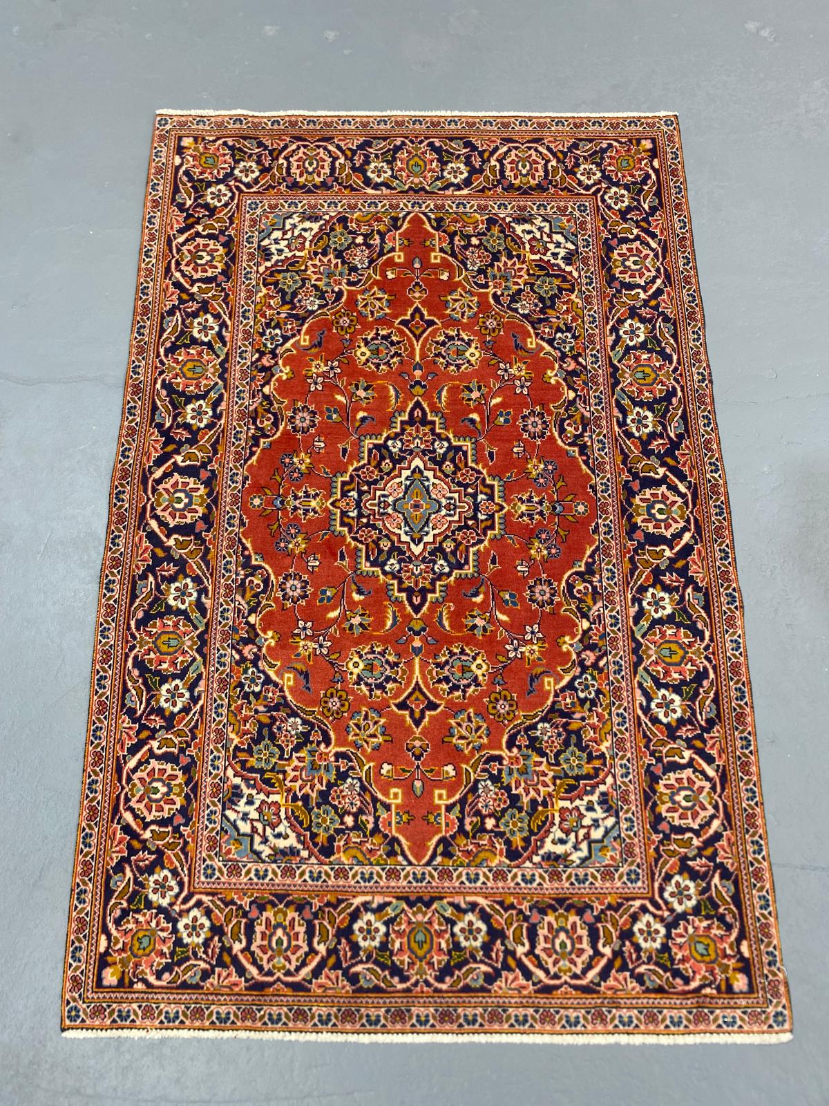 Oriental Handmade Vintage Rug 3'7" x 5'6" #21433