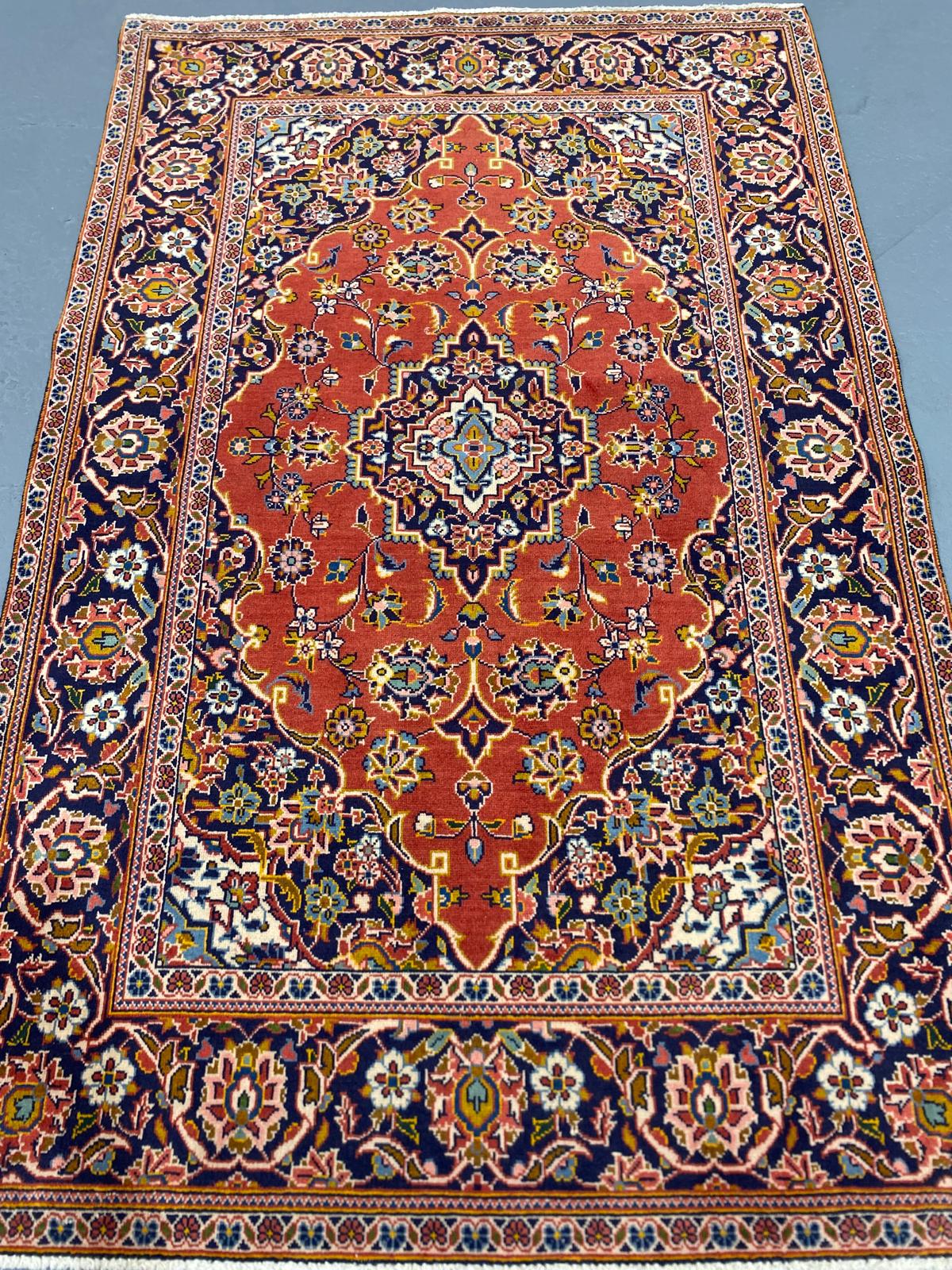 Oriental Handmade Vintage Rug 3'7" x 5'6" #21433