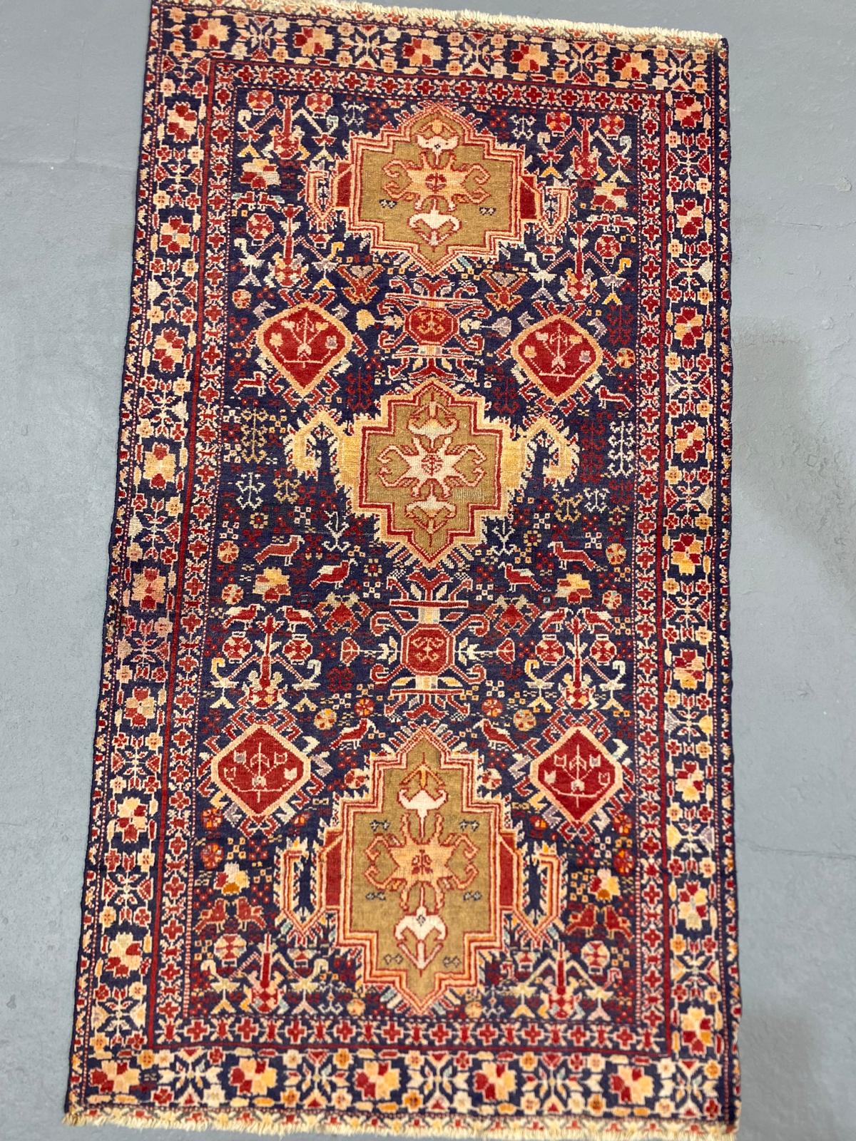 Oriental Handmade Vintage Rug  2'6" x 4'6" #21430
