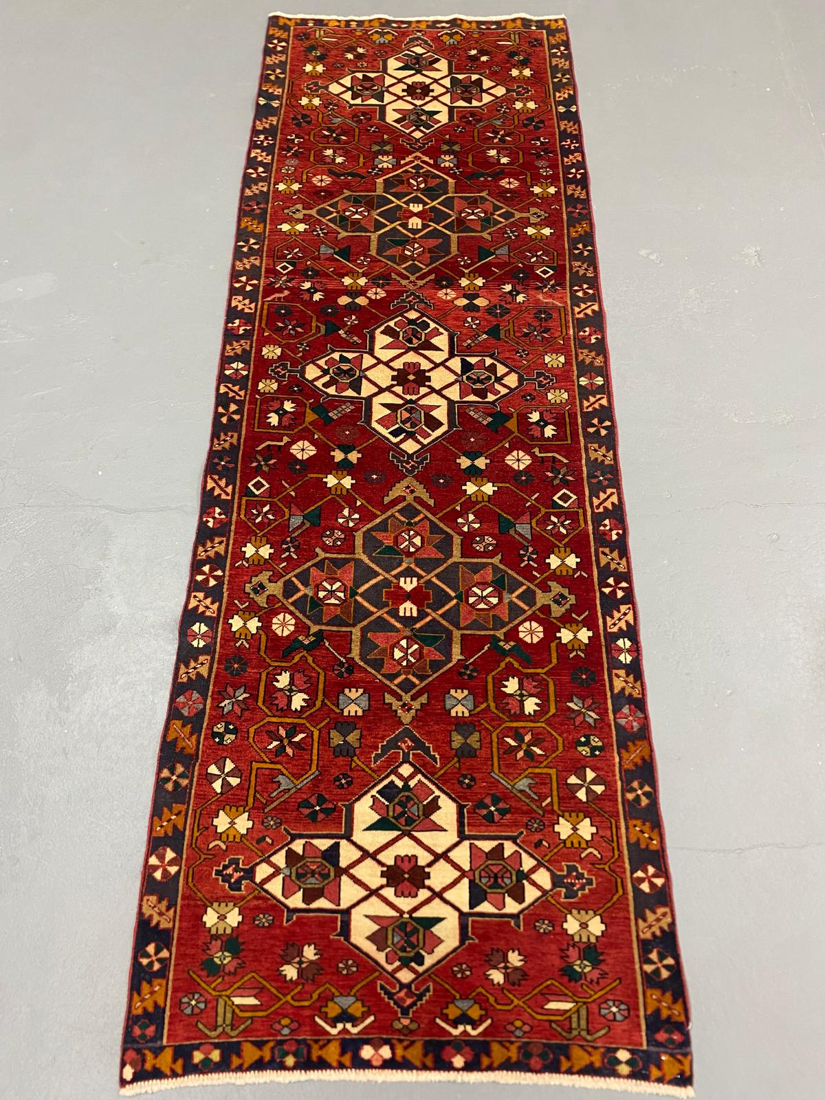 Oriental Handmade Vintage Rug  3'7" x 10'7" #21425
