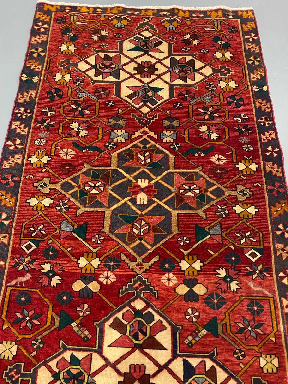 Oriental Handmade Vintage Rug  3'7" x 10'7" #21425