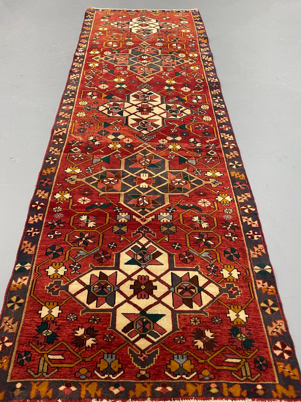 Oriental Handmade Vintage Rug  3'7" x 10'7" #21425