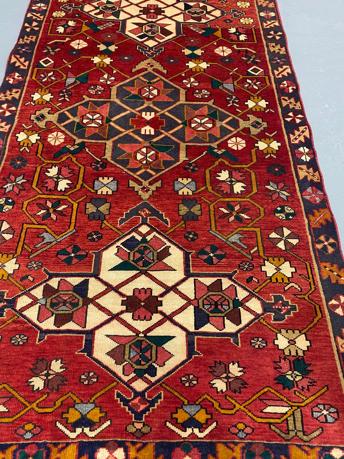 Oriental Handmade Vintage Rug  3'7" x 10'7" #21425