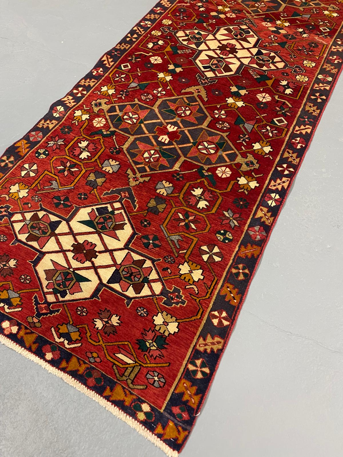 Oriental Handmade Vintage Rug  3'7" x 10'7" #21425