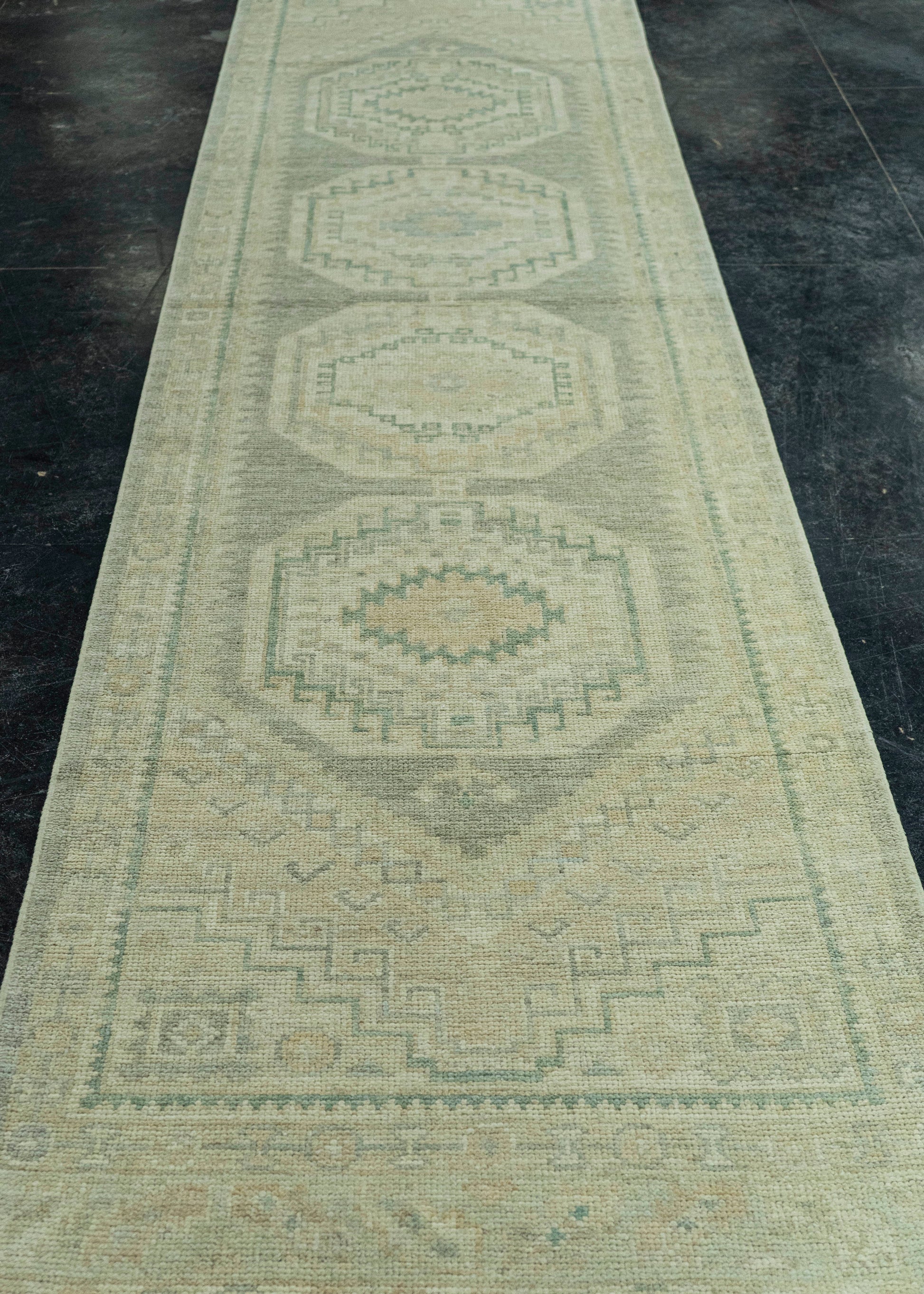 Turkish Oushak Rug 3' x 13'4" #19495