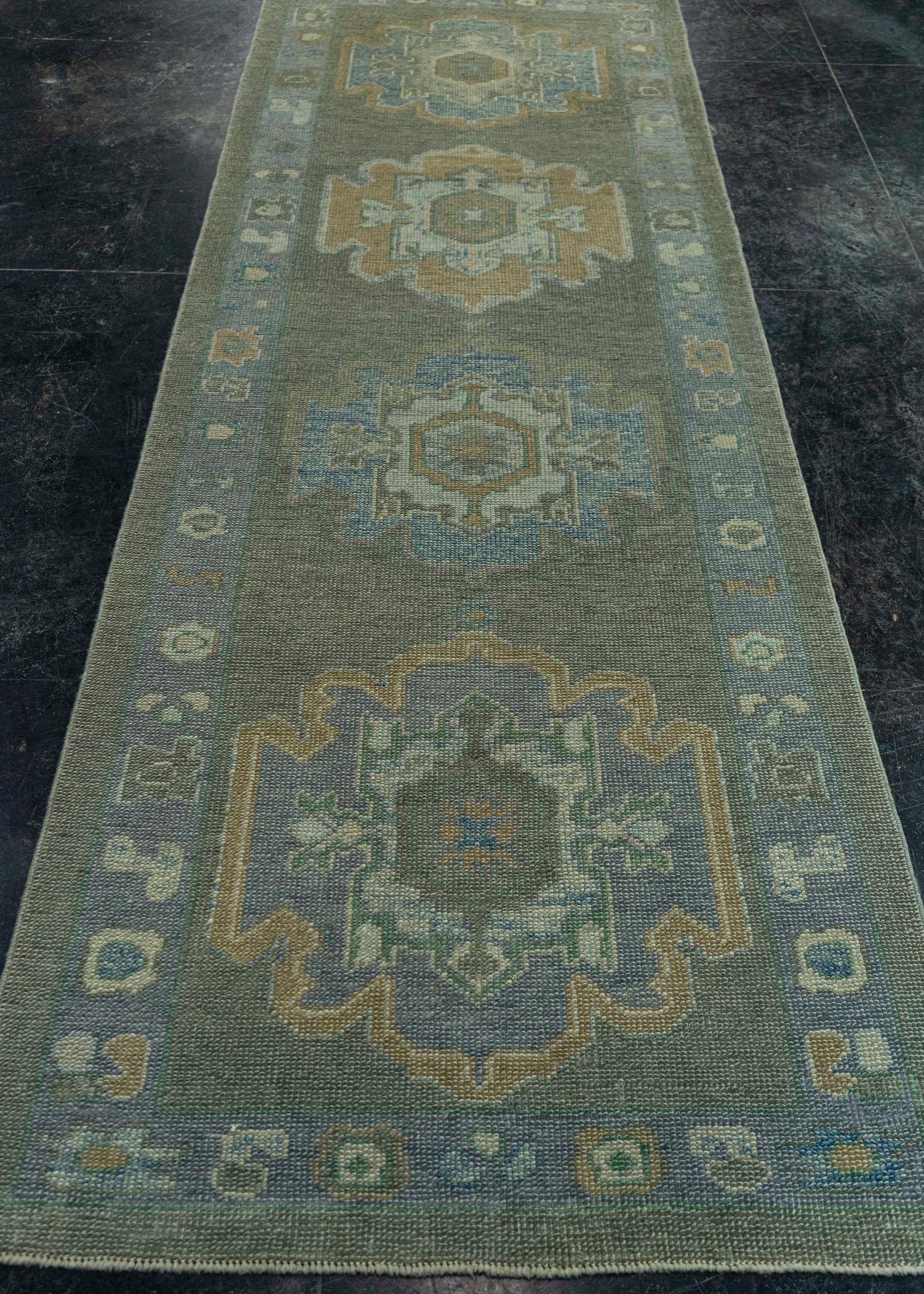 Turkish Oushak Rug 3' x 9'4" #19068