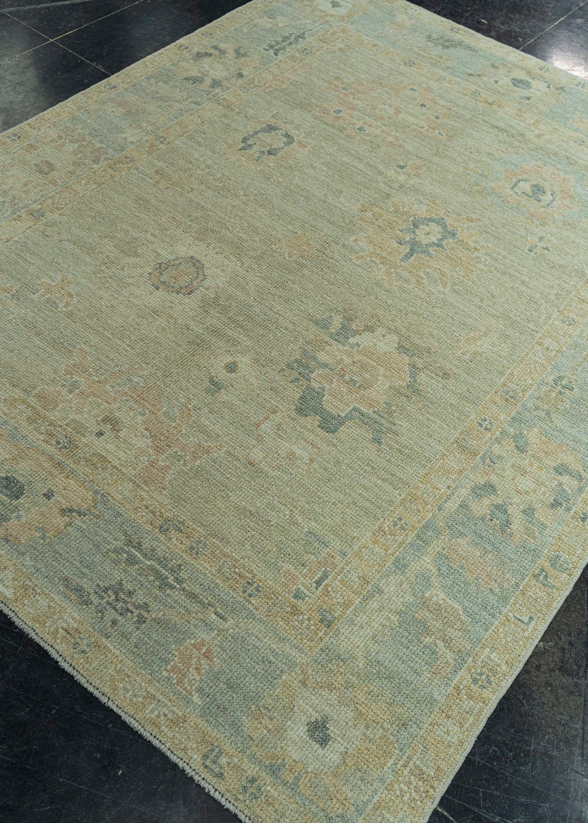 Turkish Oushak Rug 5'2" x 6'9" #19254