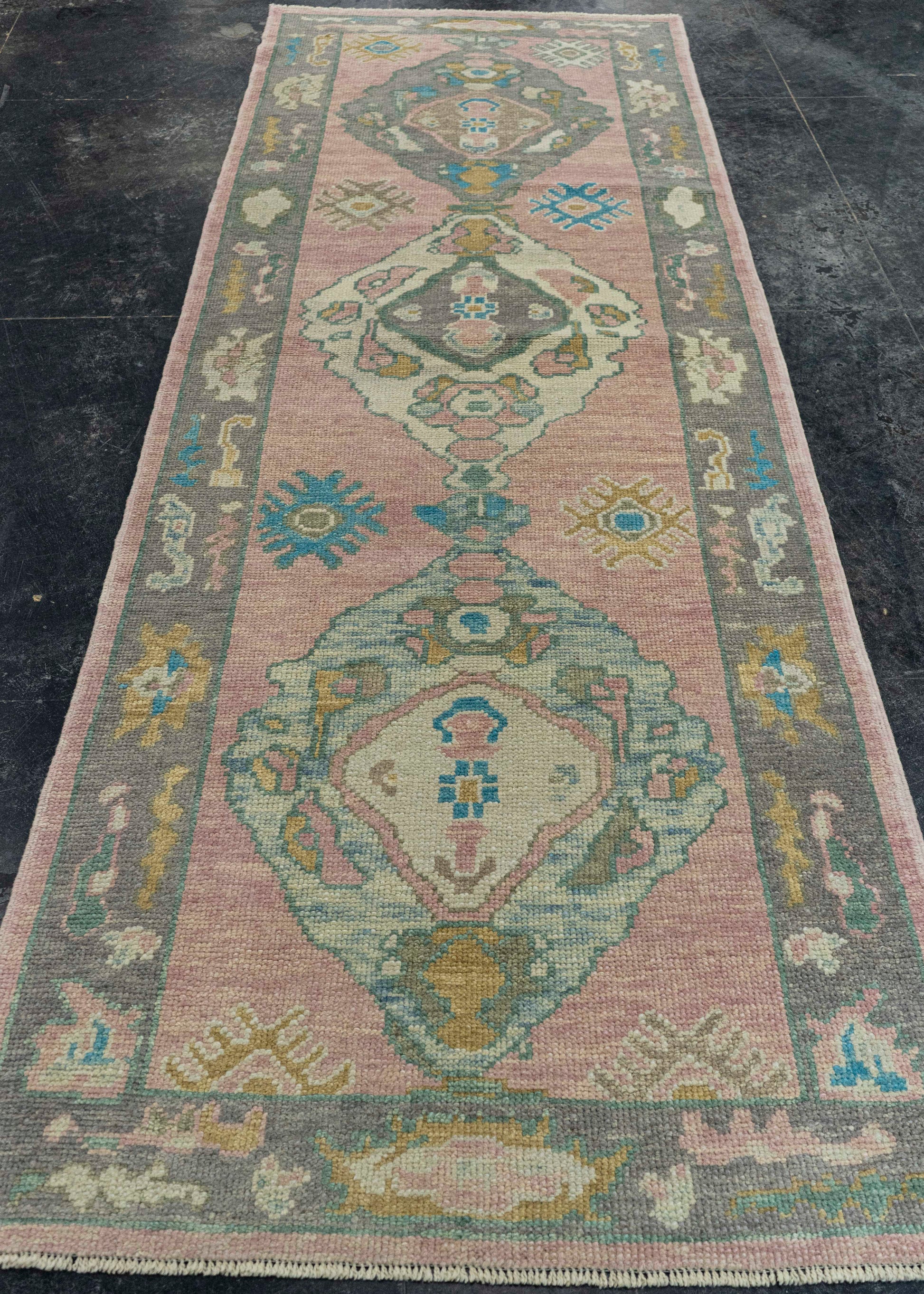 Turkish Oushak Runner Rug 3'5" x 10'1" #23663