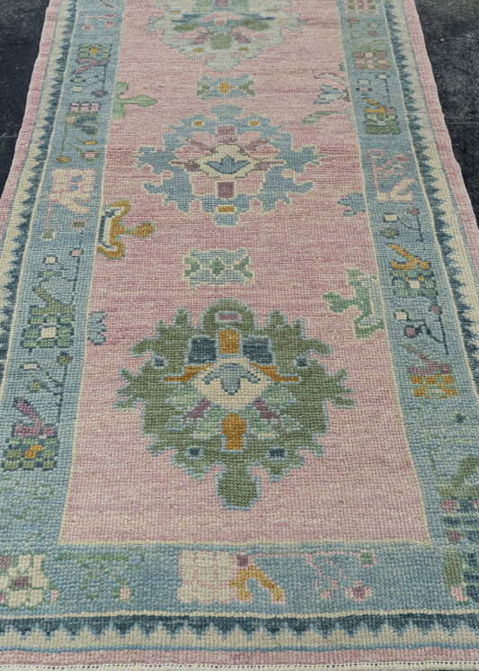 Turkish Oushak Runner Rug 3'3" x 7'2" #23661