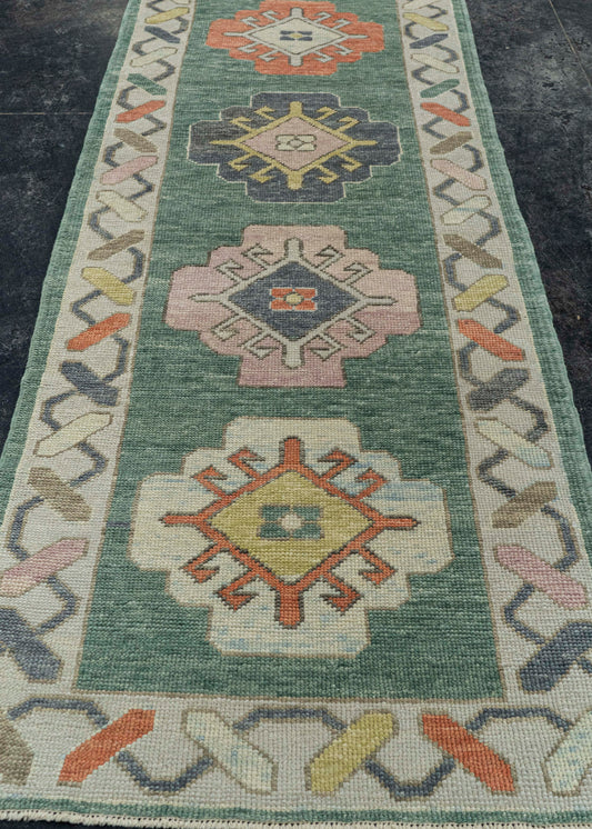 Turkish Oushak Runner Rug 3'3" x 10'6" #23658