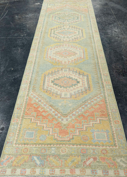 Turkish Oushak Runner Rug 2'11" x 11'4" #22139