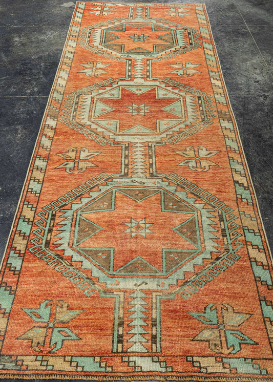 Turkish Vintage Rug  3'3" x 9'5" #22675