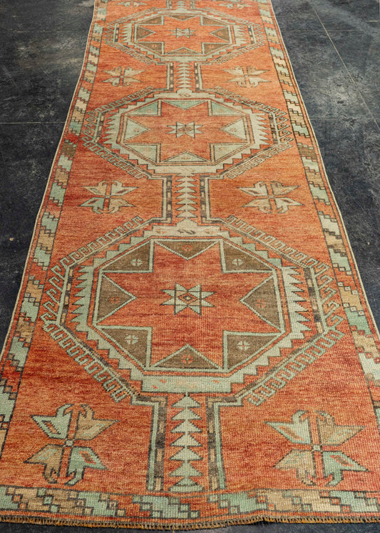 Turkish Vintage Rug  3'4" x 10' #22634