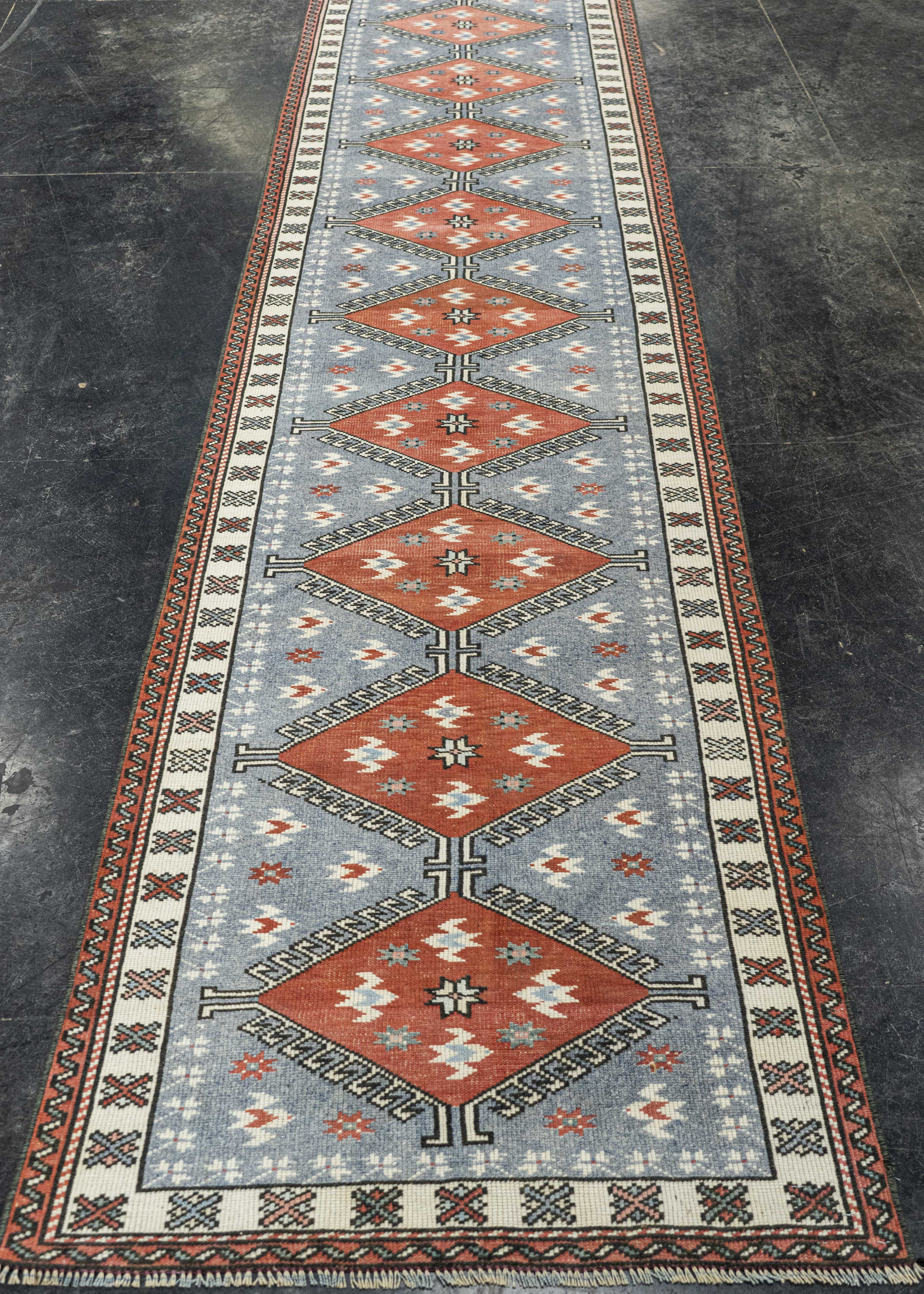 Turkish Vintage Rug 2'7 x 12'6