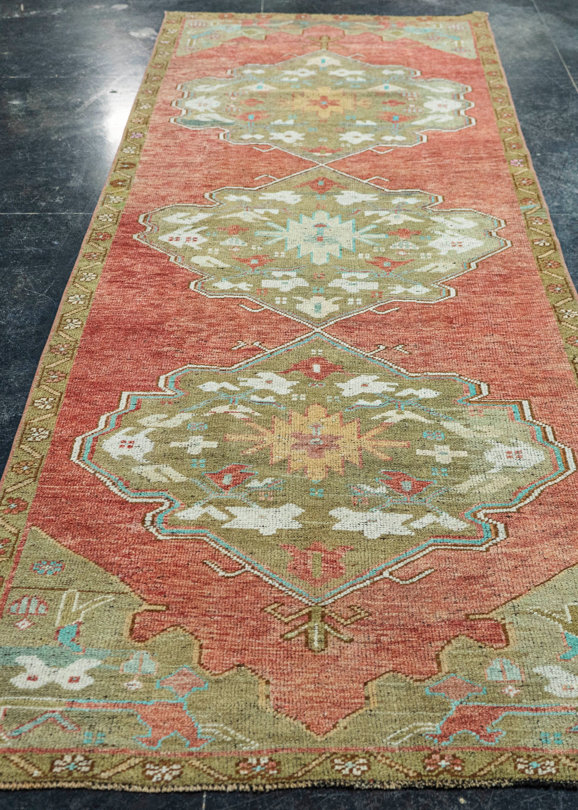 Turkish Vintage Rug 3'7" x 10'5" #20849
