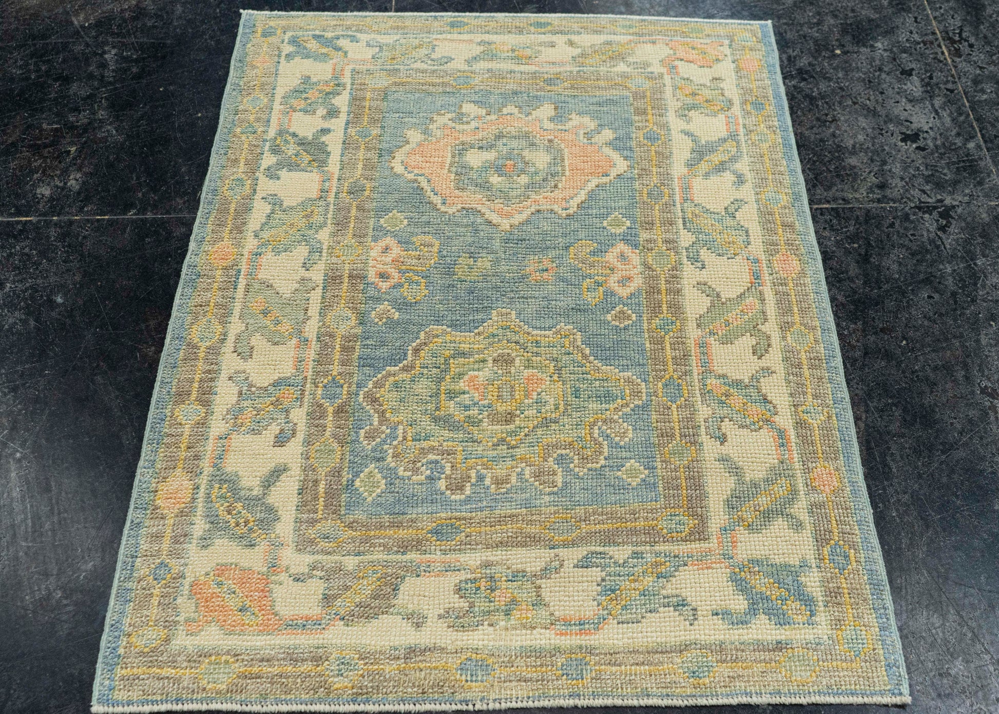 Turkish Oushak Rug 2'11" x 3'11" #22194