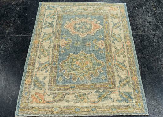 Turkish Oushak Rug 2'11" x 3'11" #22194