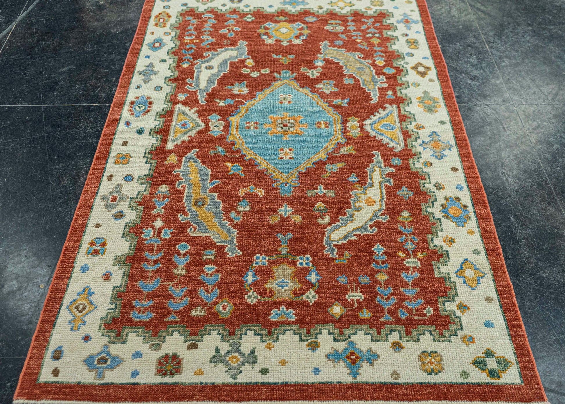 Turkish Oushak Rug 3'10"x 5'10" #19548
