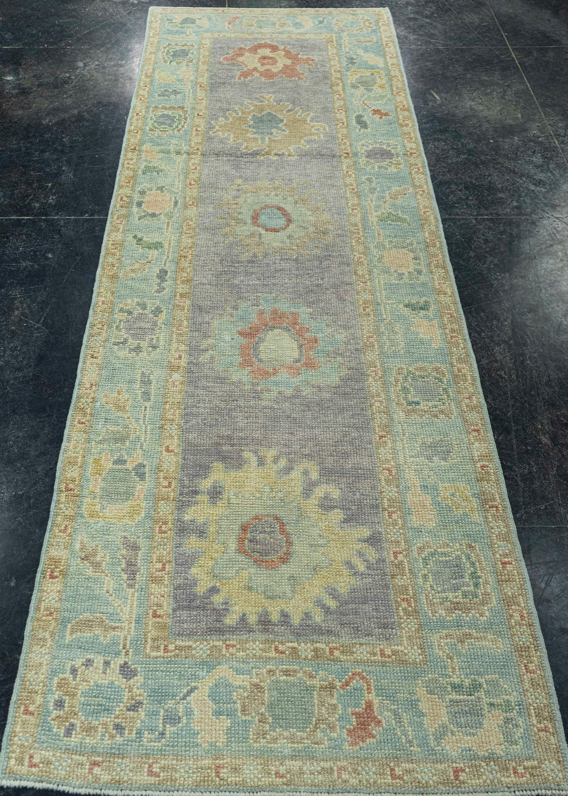 Turkish Oushak Rug 2'8"x 8'4" #19089