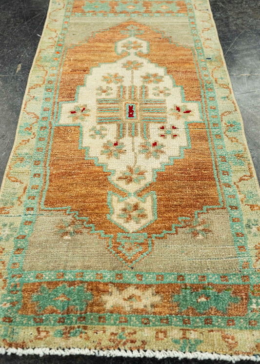 Turkish Mini Rug Oriental Hand Knotted Vintage Rug  1'6" x  3'2" #23631