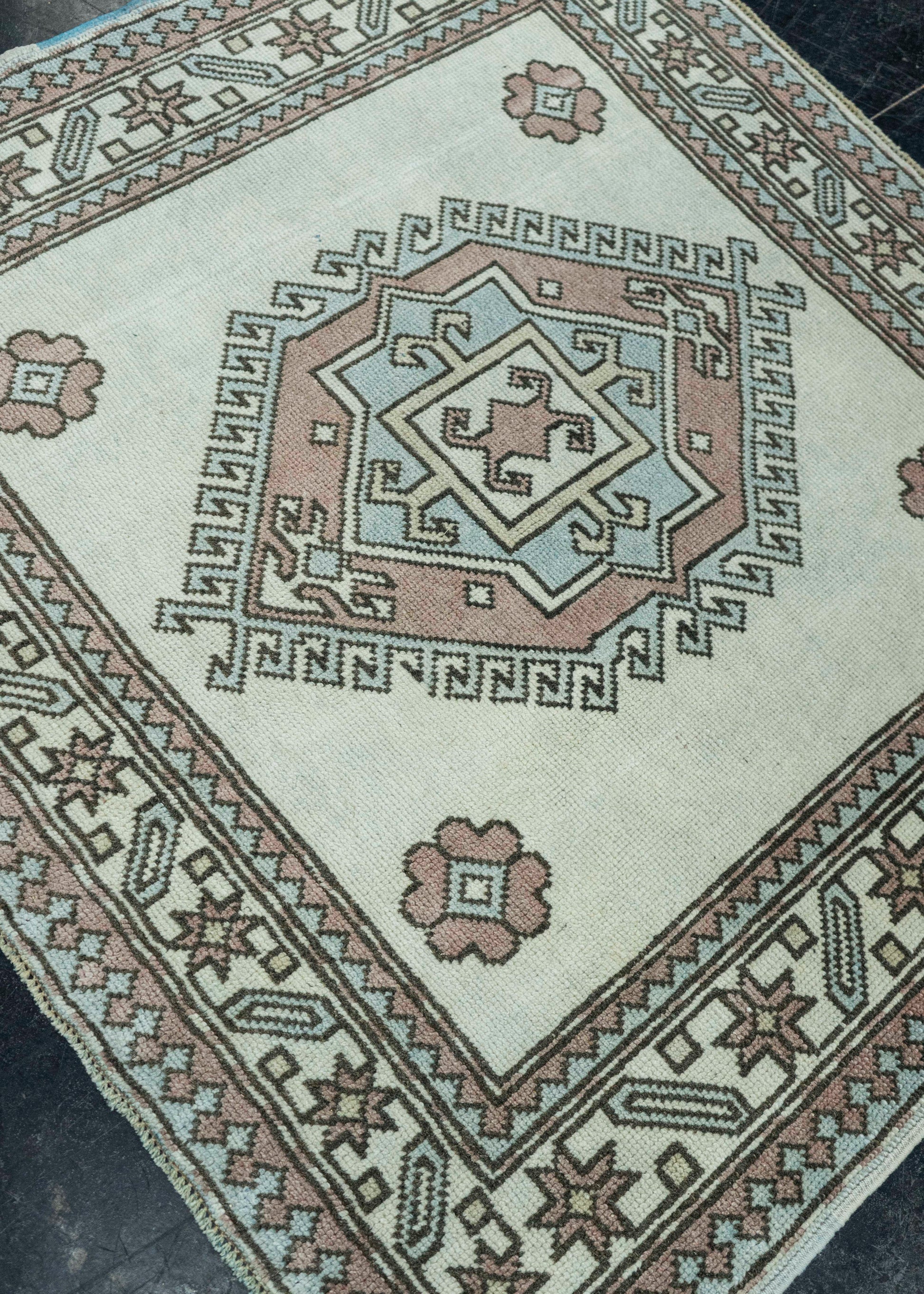 Turkish Vintage Square Rug  4' x 3'8" #20673