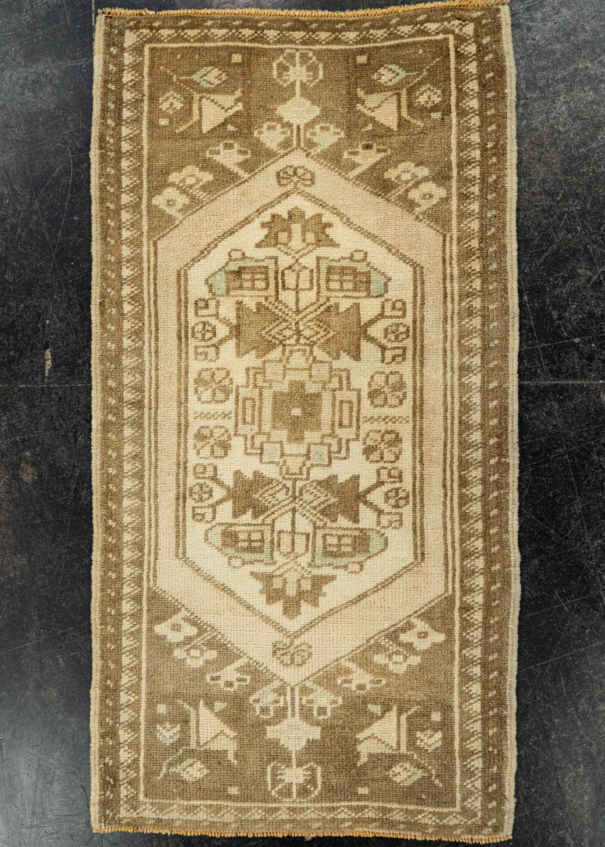 Turkish Mini Rug Oriental Hand Knotted Vintage Rug  1'8" x  3'3" #22032