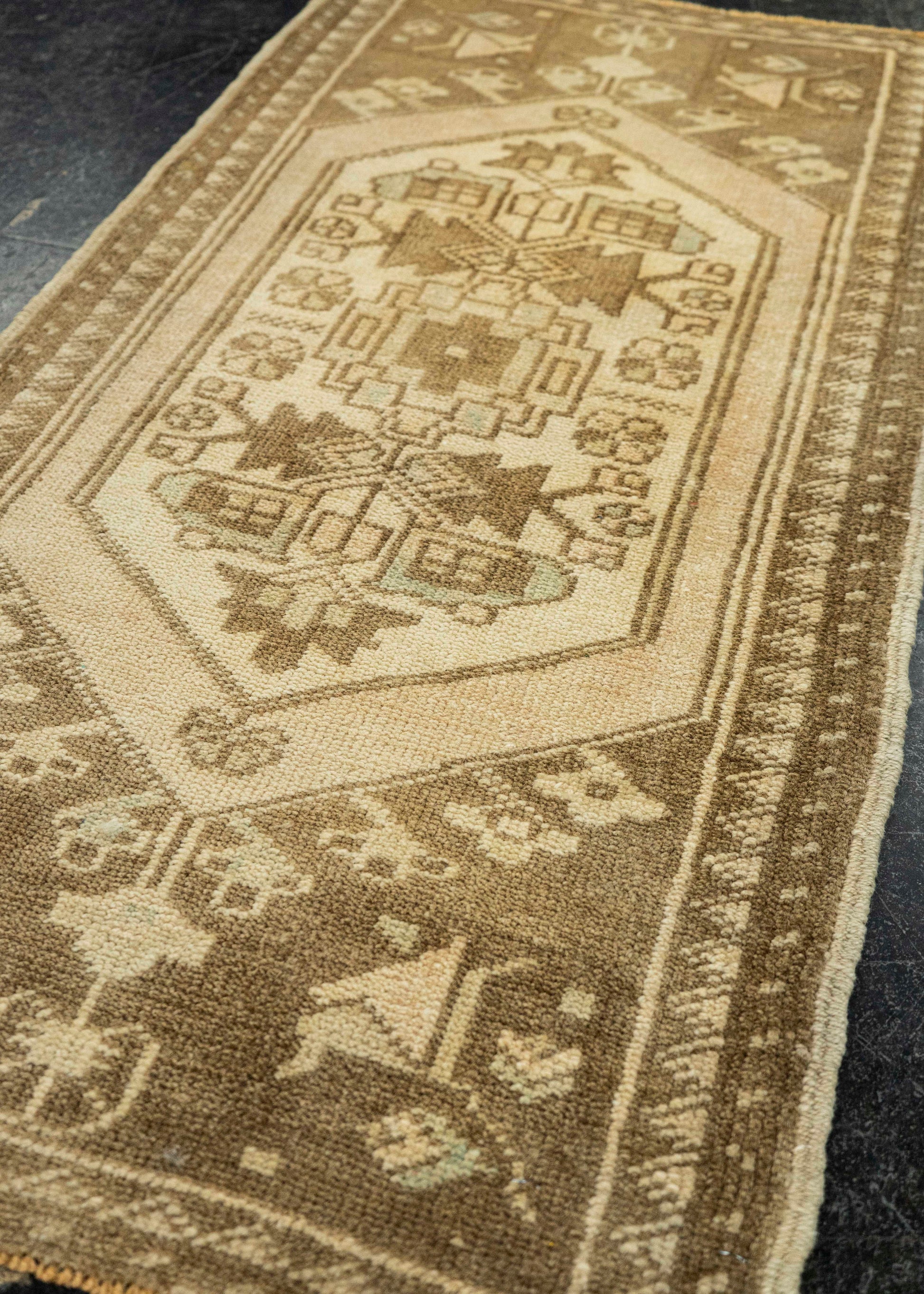 Turkish Mini Rug Oriental Hand Knotted Vintage Rug  1'8" x  3'3" #22032