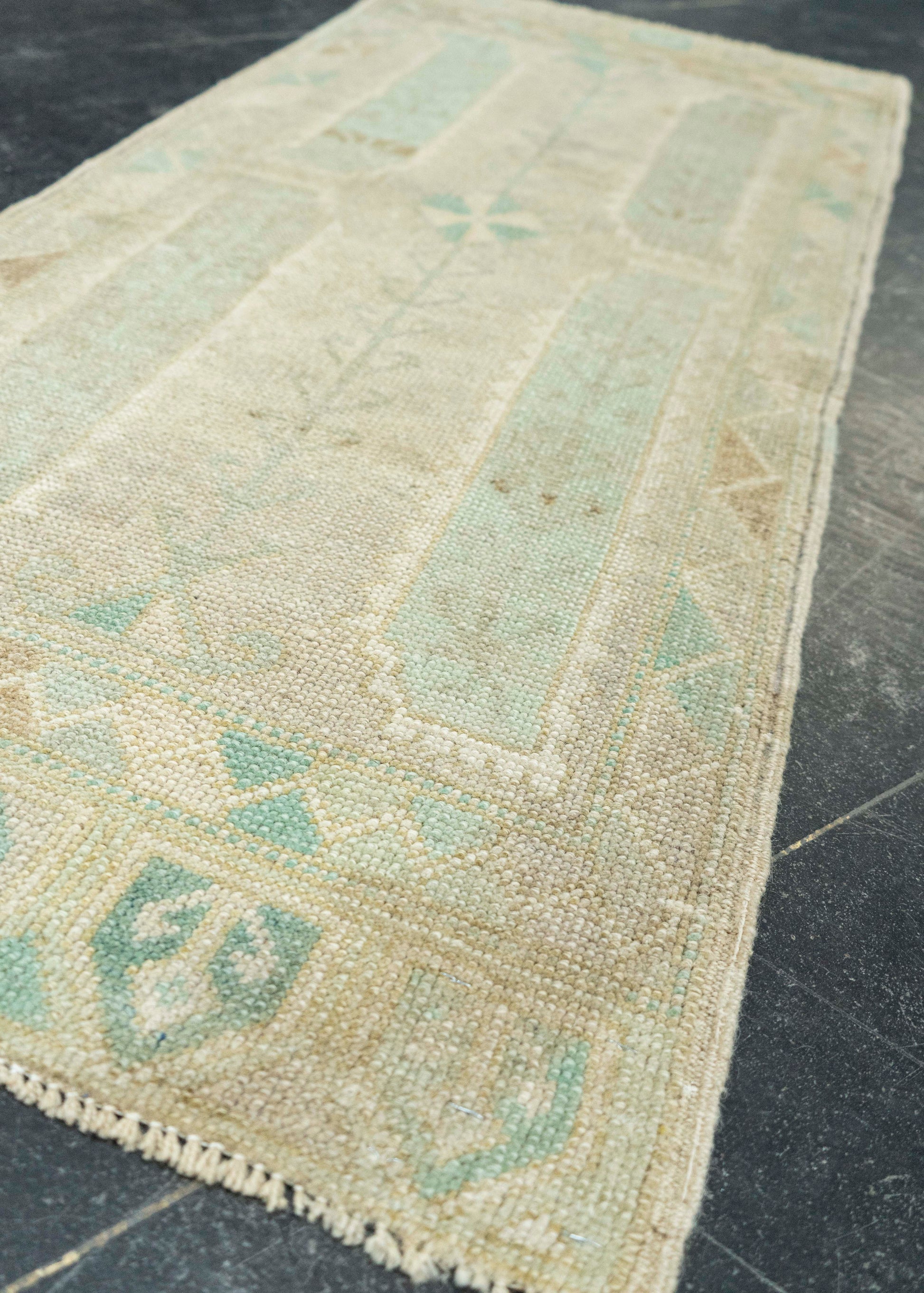 Turkish Mini Rug Oriental Hand Knotted Vintage Rug 1'9" x 3'11" #21013