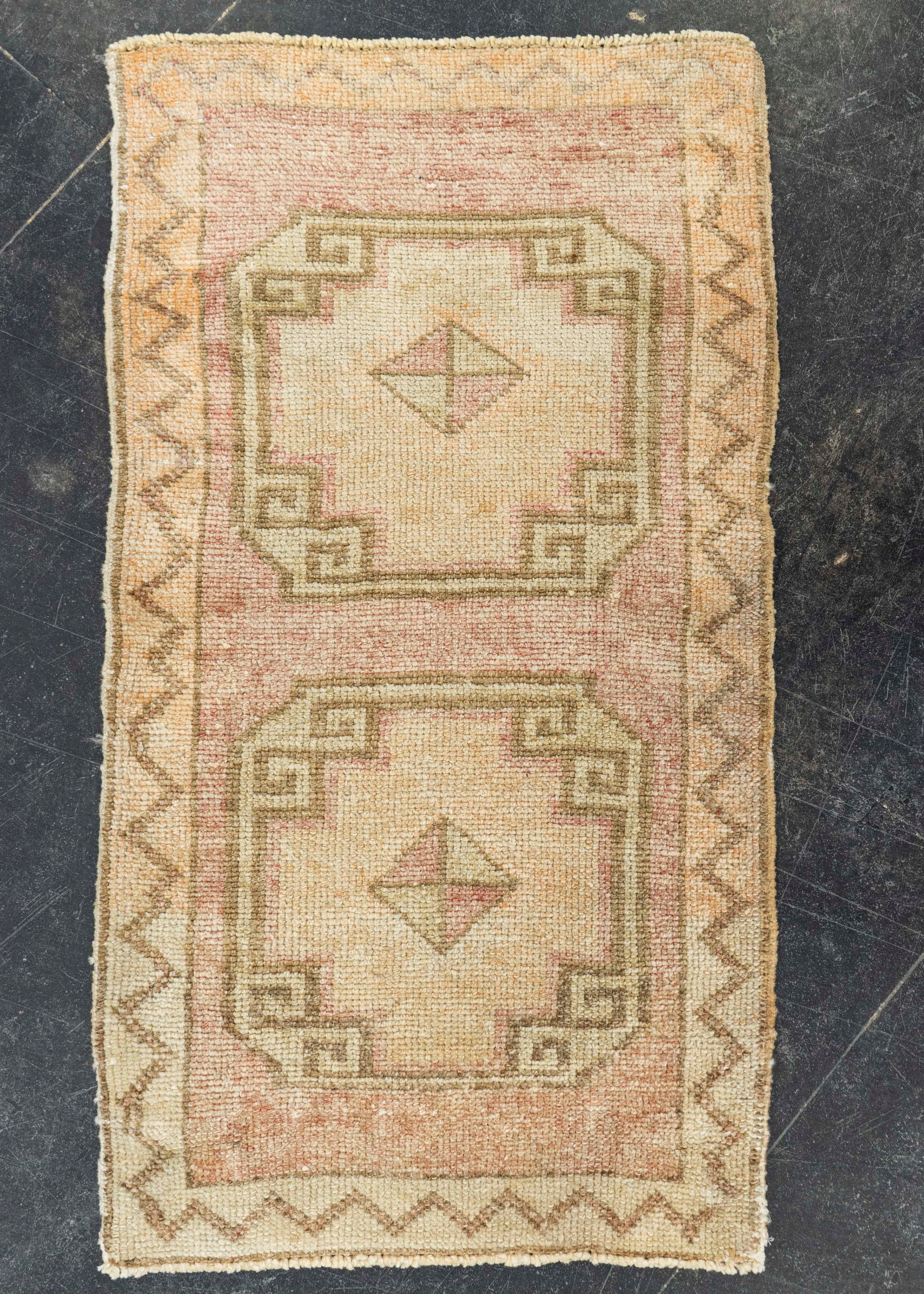 Turkish Mini Rug Oriental Hand Knotted Vintage Rug 1'9" x 3'1" #21290