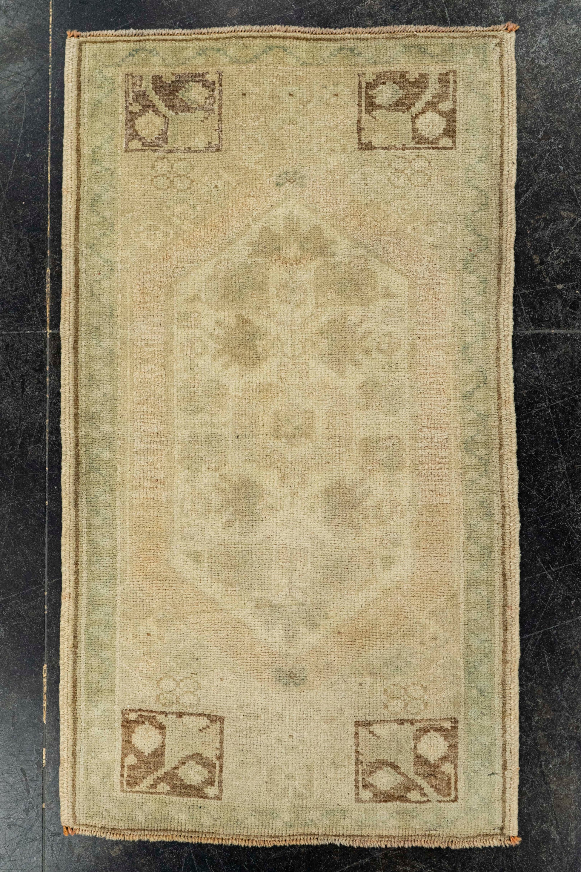 Turkish Mini Rug Oriental Hand Knotted Vintage Rug  1'8" x  2'11" #22007