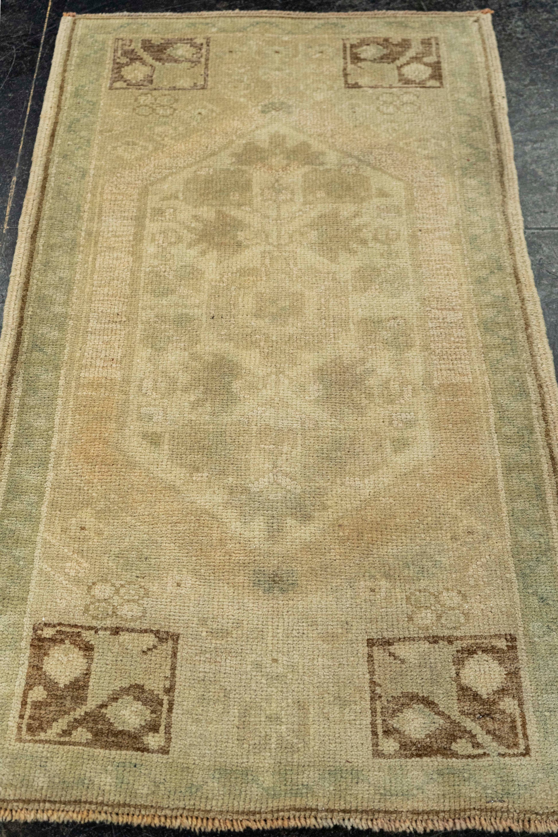 Turkish Mini Rug Oriental Hand Knotted Vintage Rug  1'8" x  2'11" #22007