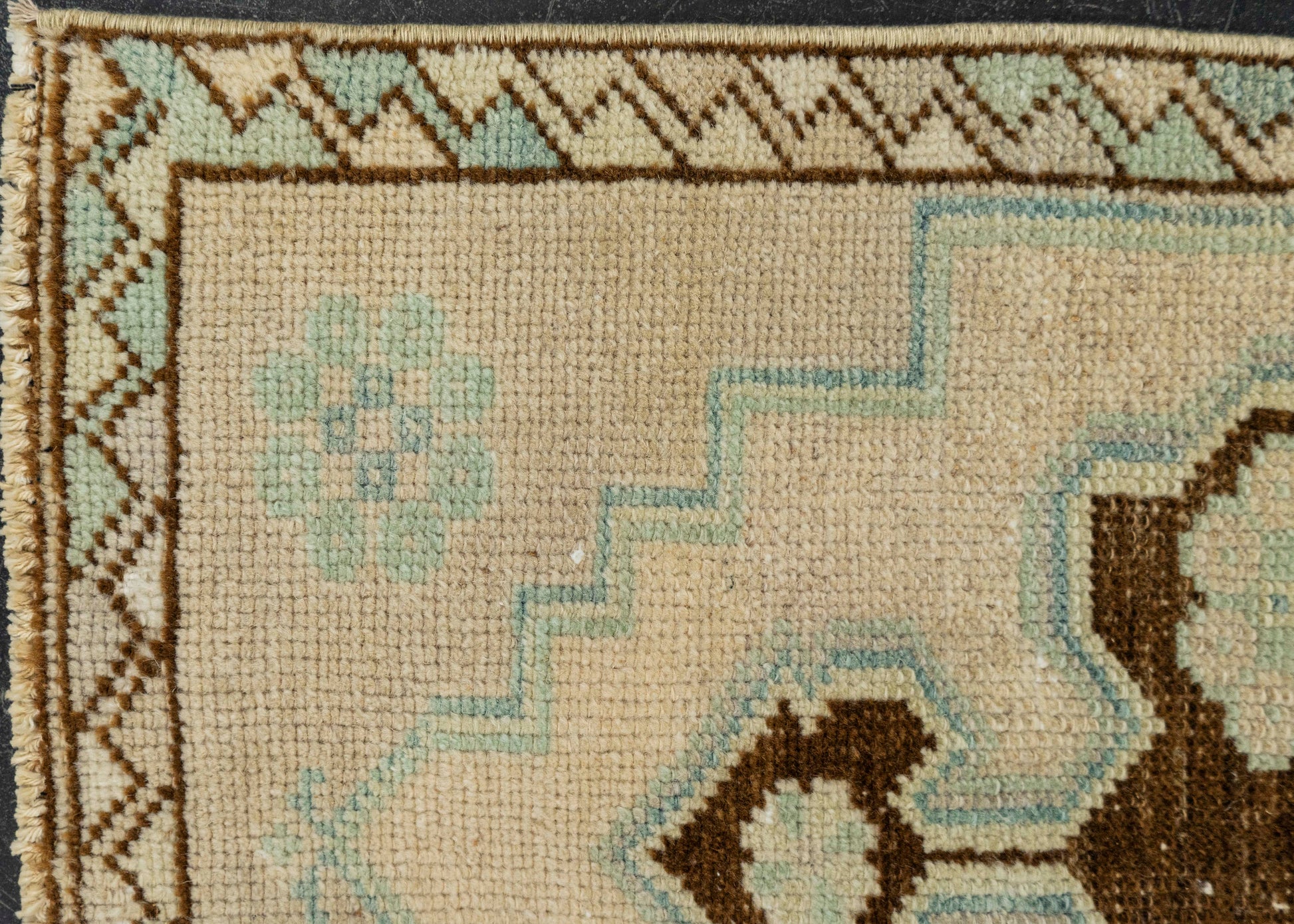 Turkish Mini Rug Oriental Hand Knotted Vintage Rug 1'6" x 3' #21291