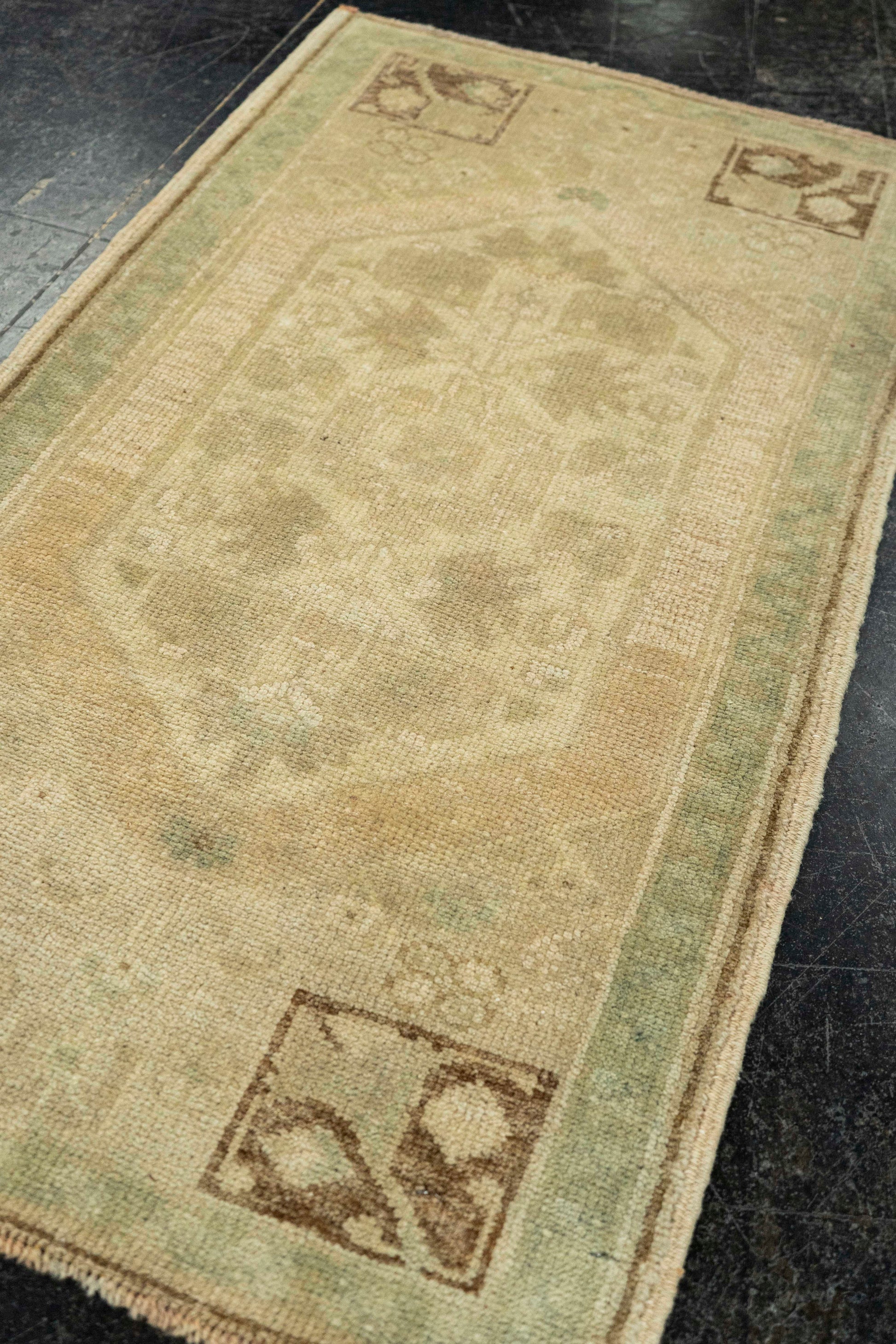 Turkish Mini Rug Oriental Hand Knotted Vintage Rug  1'8" x  2'11" #22007