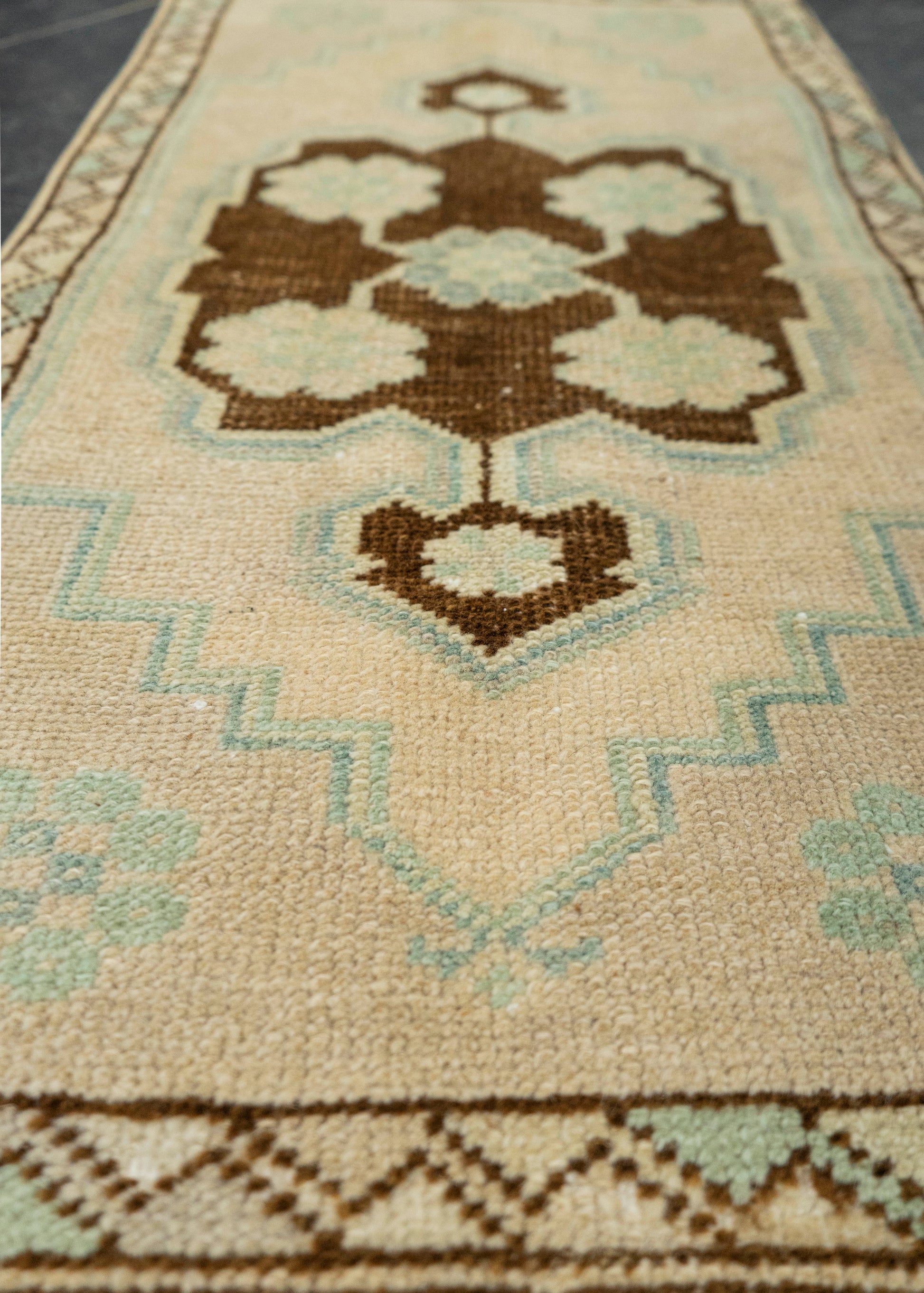 Turkish Mini Rug Oriental Hand Knotted Vintage Rug 1'6" x 3' #21291