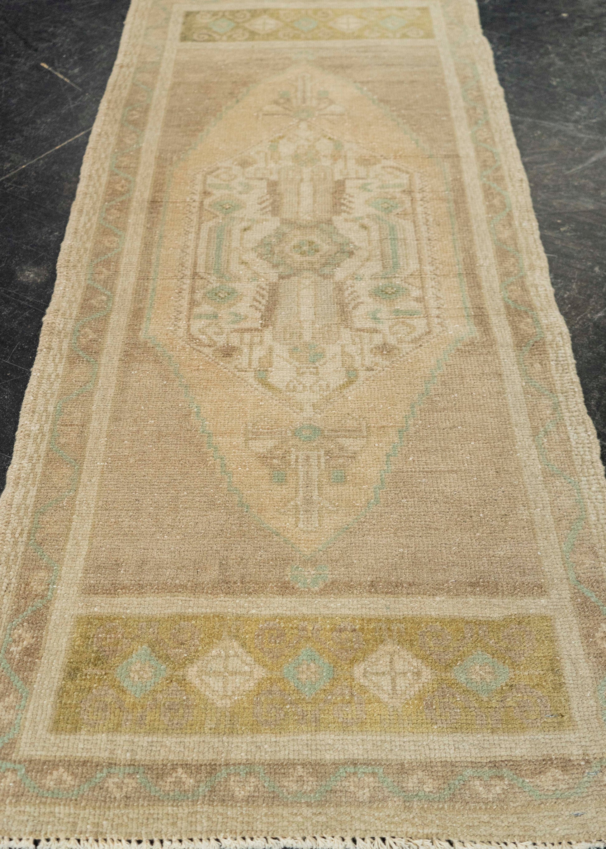 Turkish Mini Rug Oriental Hand Knotted Vintage Rug 1'8" x 3'7" #21036