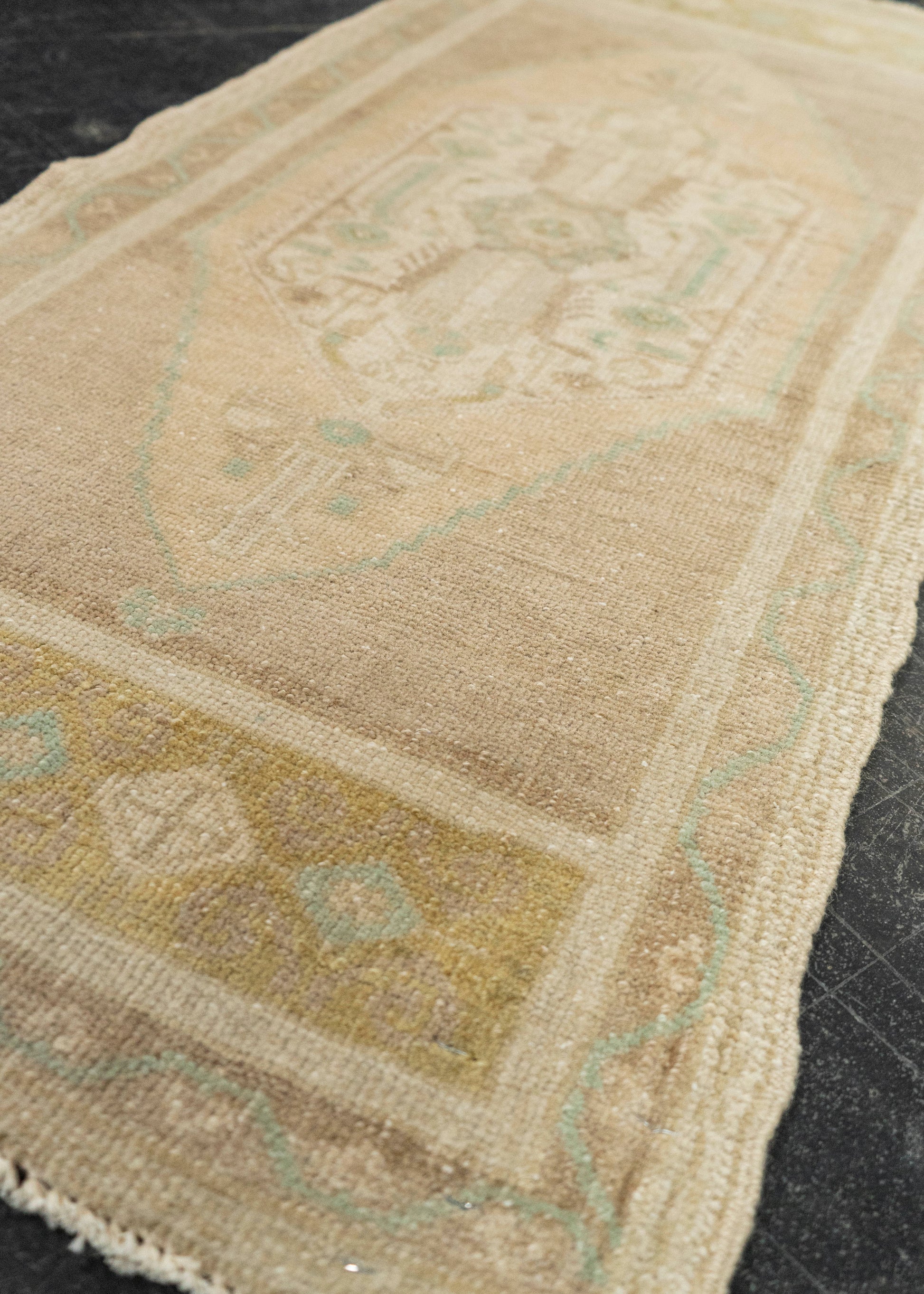 Turkish Mini Rug Oriental Hand Knotted Vintage Rug 1'8" x 3'7" #21036