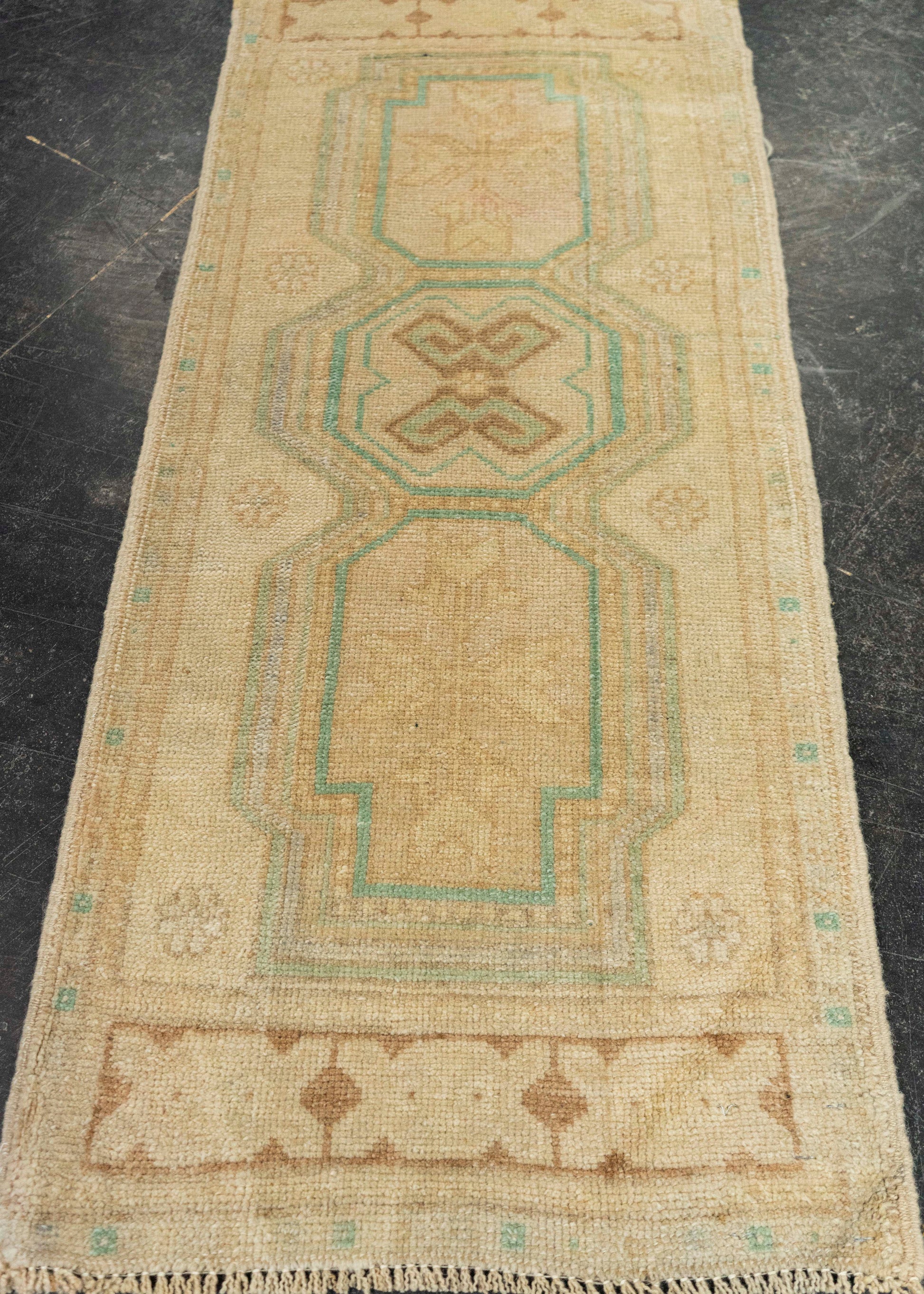 Turkish Mini Rug Oriental Hand Knotted Vintage Rug 1'6" x 3'6" #21207