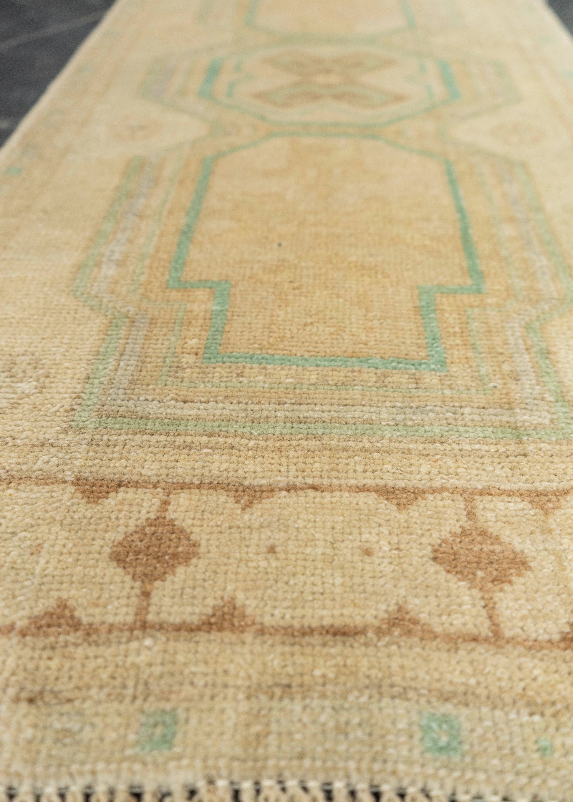 Turkish Mini Rug Oriental Hand Knotted Vintage Rug 1'6" x 3'6" #21207