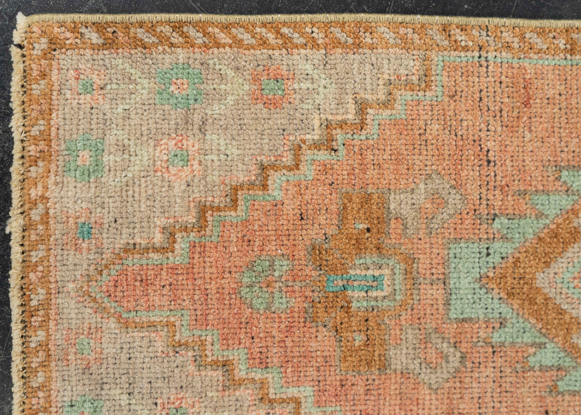 Turkish Mini Rug Oriental Hand Knotted Vintage Rug 1'3" x 3'7" #21295