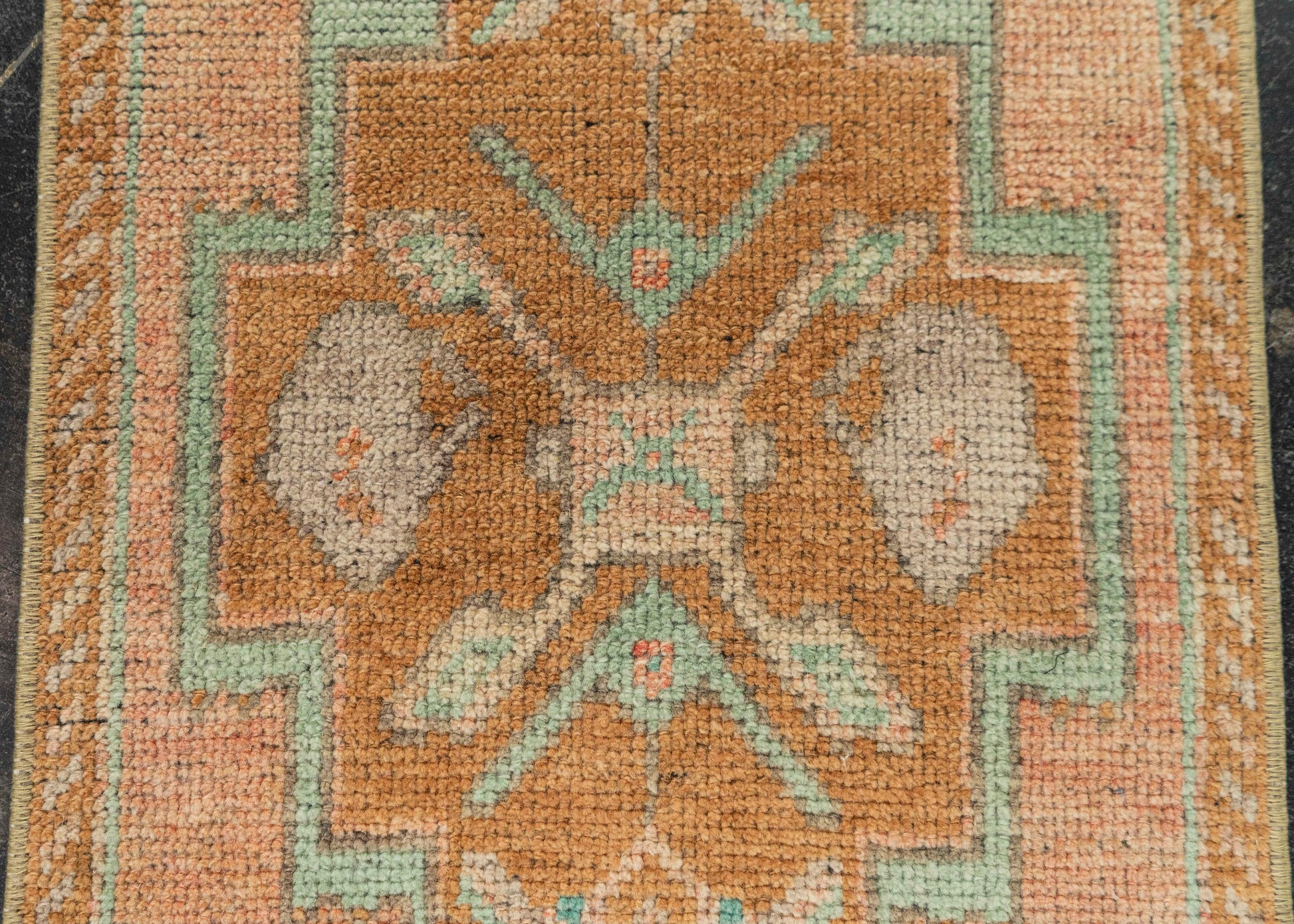Turkish Mini Rug Oriental Hand Knotted Vintage Rug 1'3" x 3'7" #21295