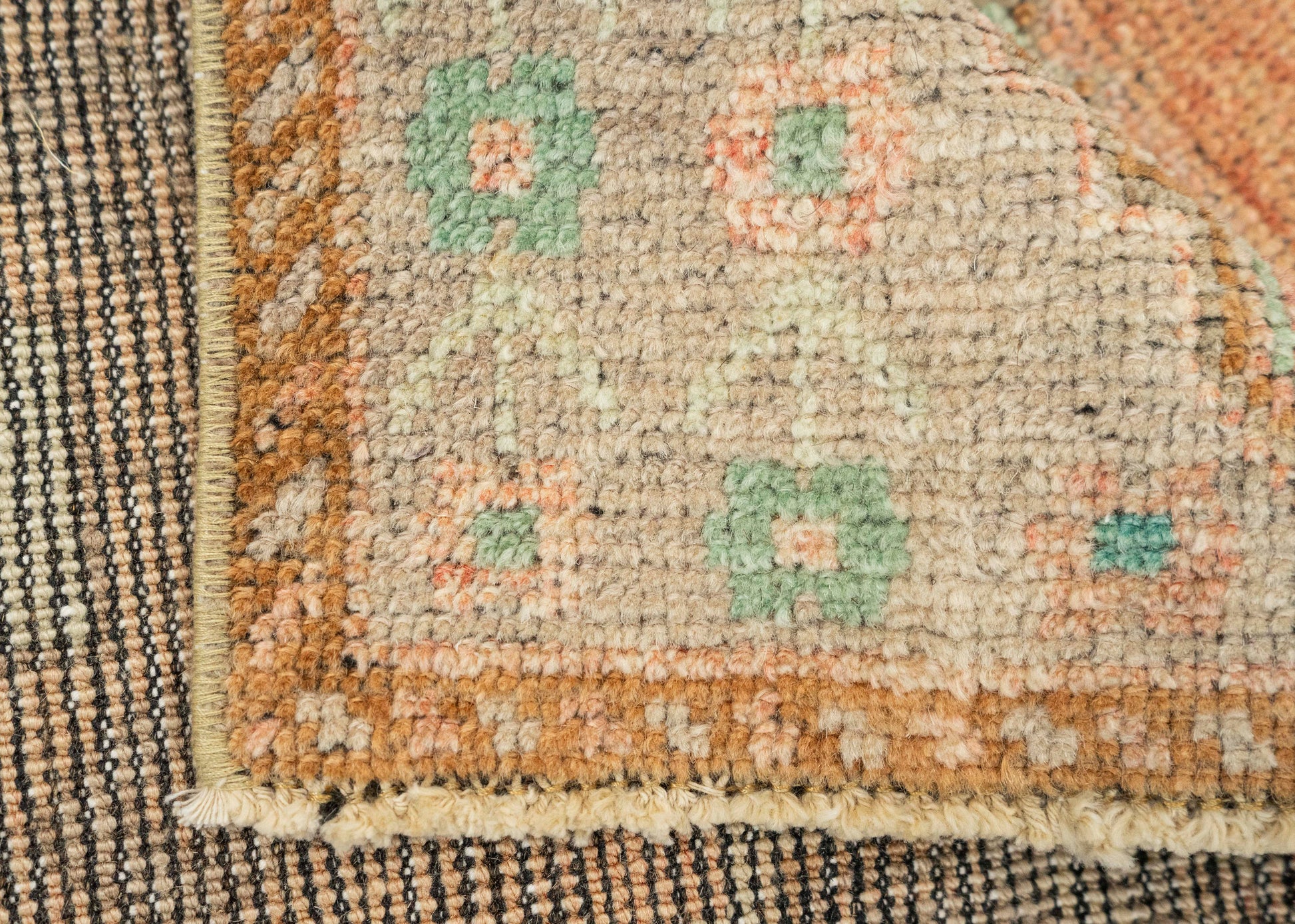 Turkish Mini Rug Oriental Hand Knotted Vintage Rug 1'3" x 3'7" #21295