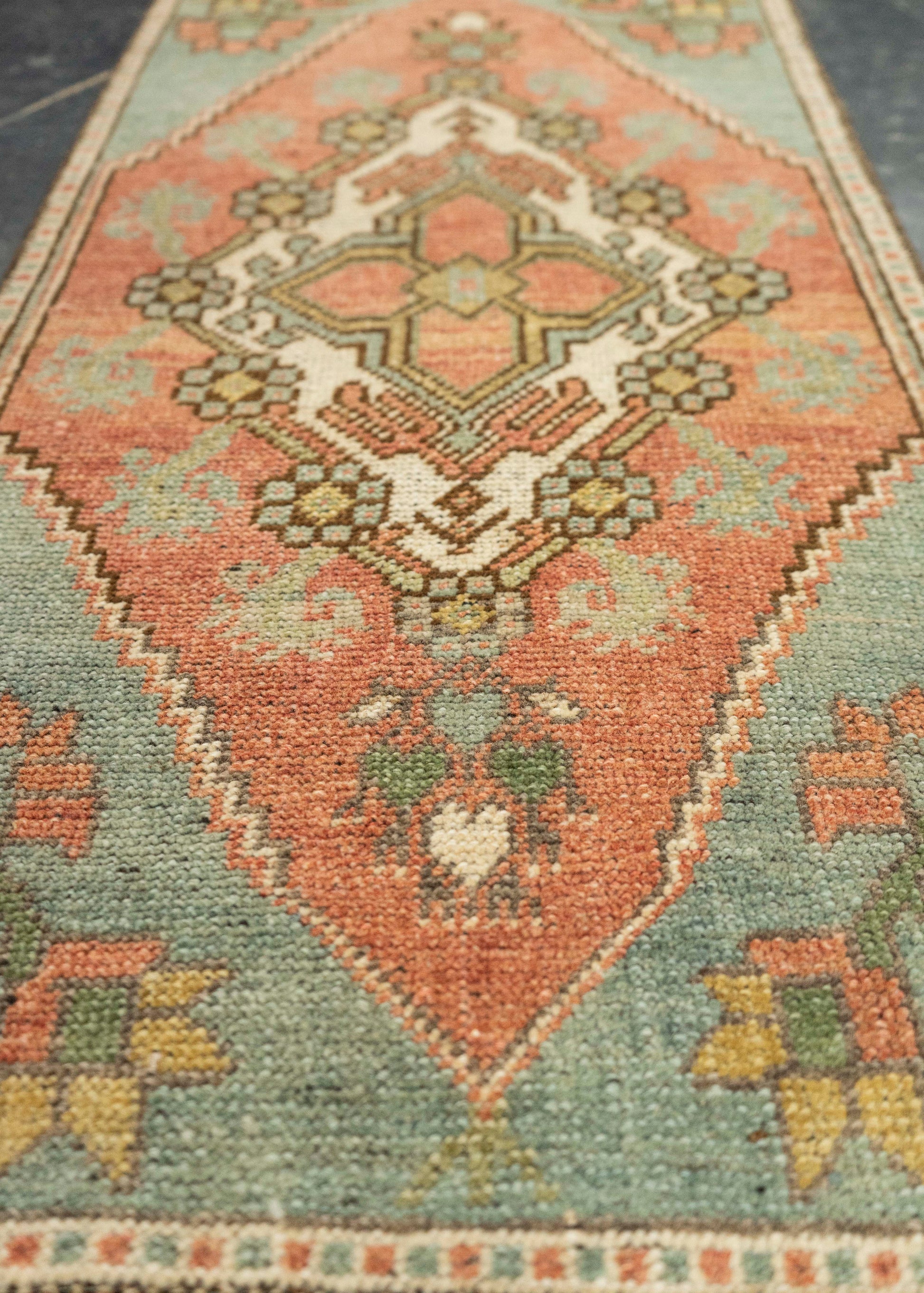 Turkish Mini Rug Oriental Hand Knotted Vintage Rug 1'5" x 2'11" #21294
